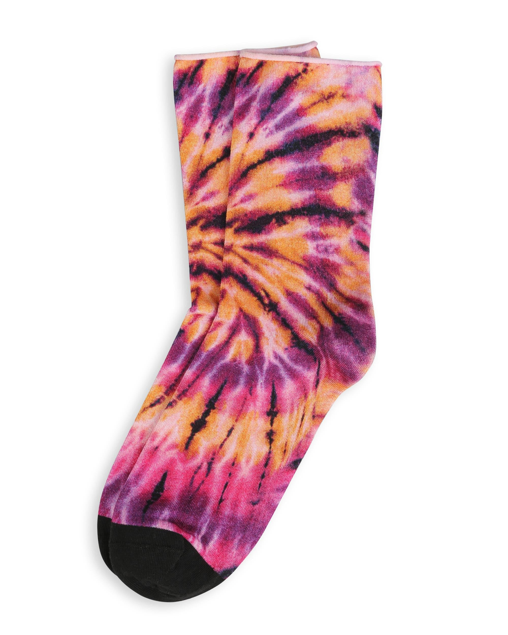 Kadın Roll Top Lastiksiz Batik Desen Mor
