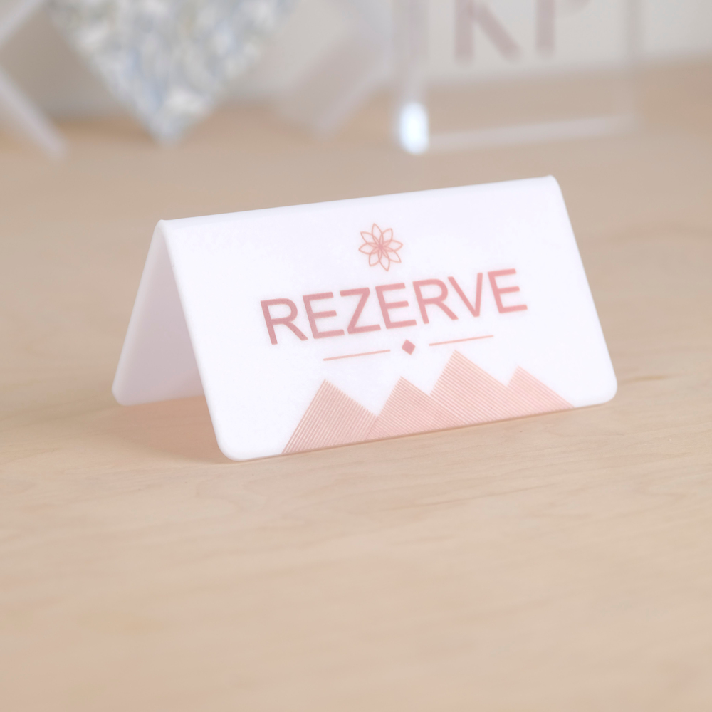 MASA ÜSTÜ PLEKSİ REZERVE YAZISI