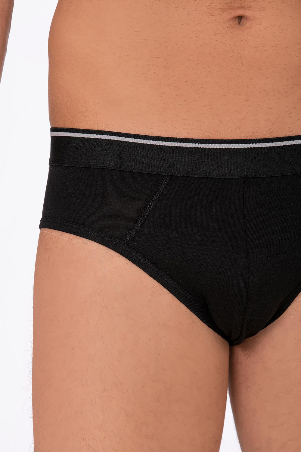 Erkek Pamuklu Likralı Esnek Slip Külot | Siyah K13330