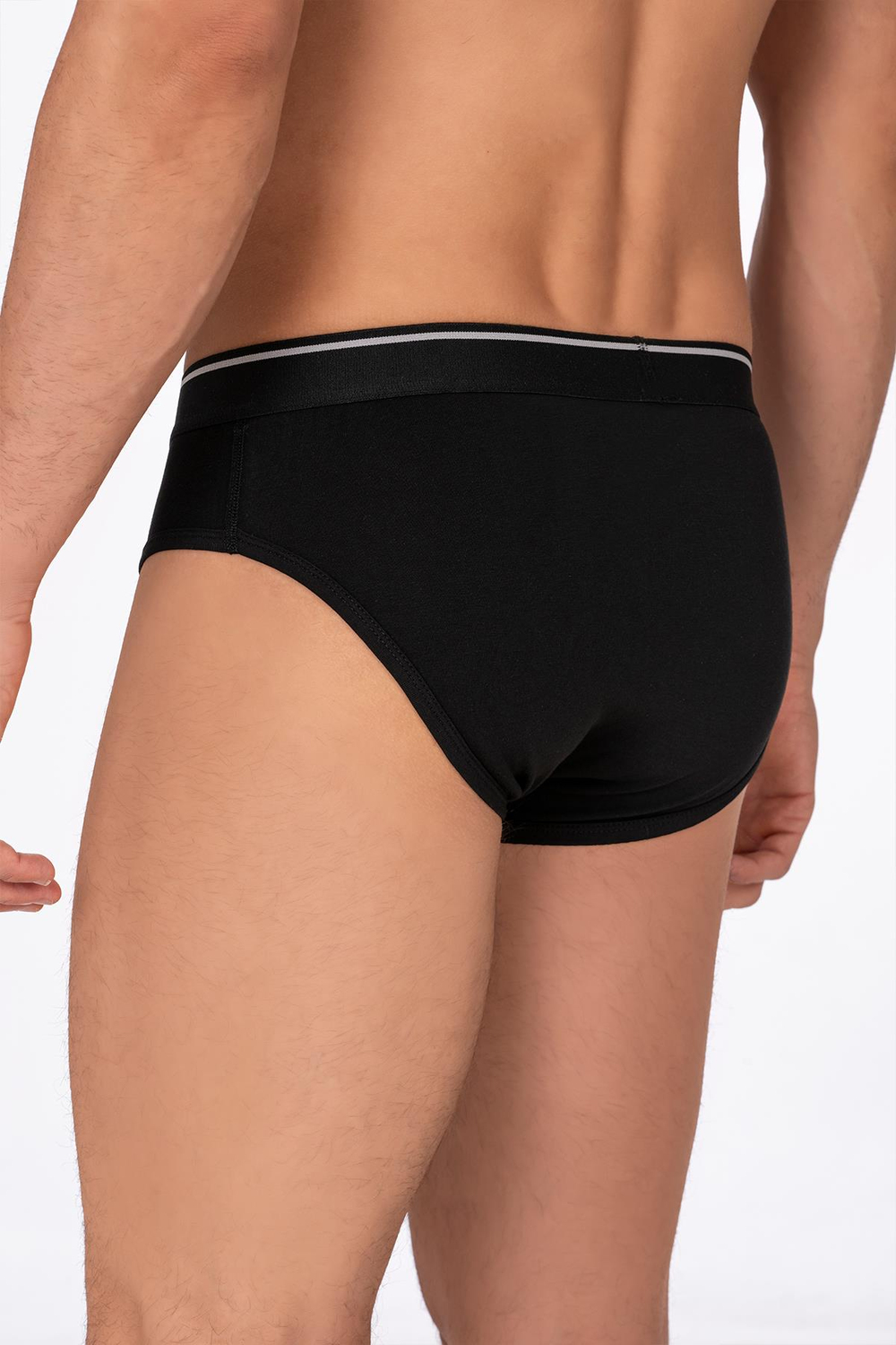 Erkek Pamuklu Likralı Esnek Slip Külot | Siyah K13330