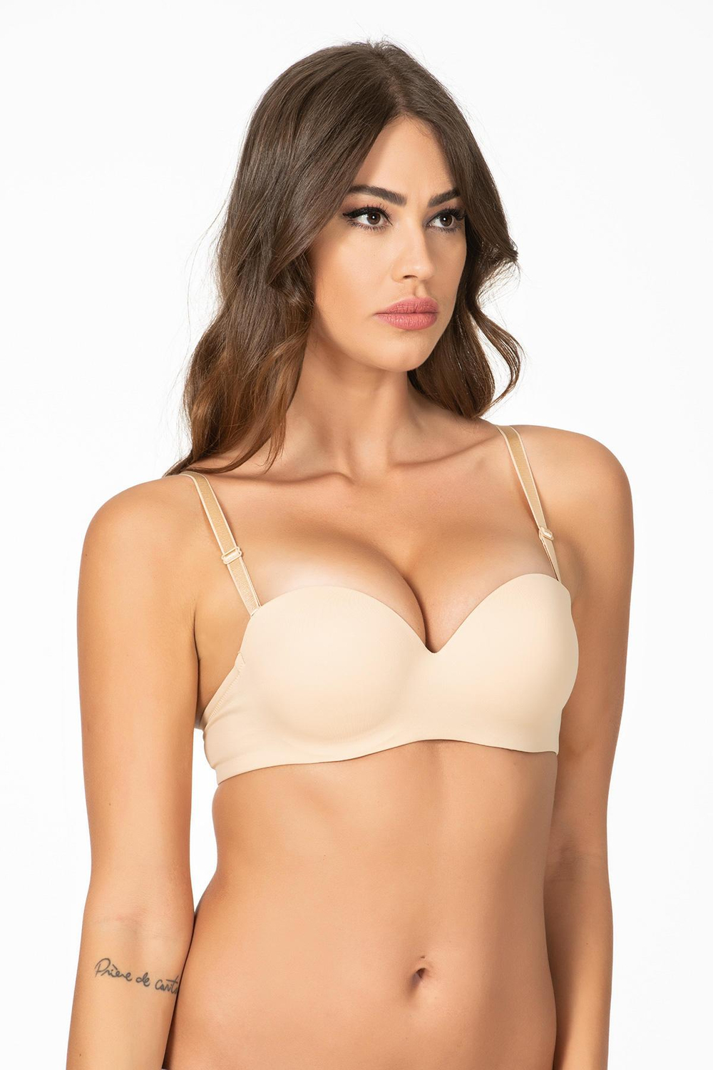 Straplez Dolgulu Sütyen | Ten 1110P