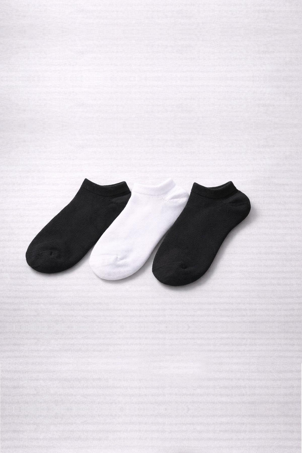 3lü Paket Erkek Siyah-Beyaz Pamuklu Patik Çorap