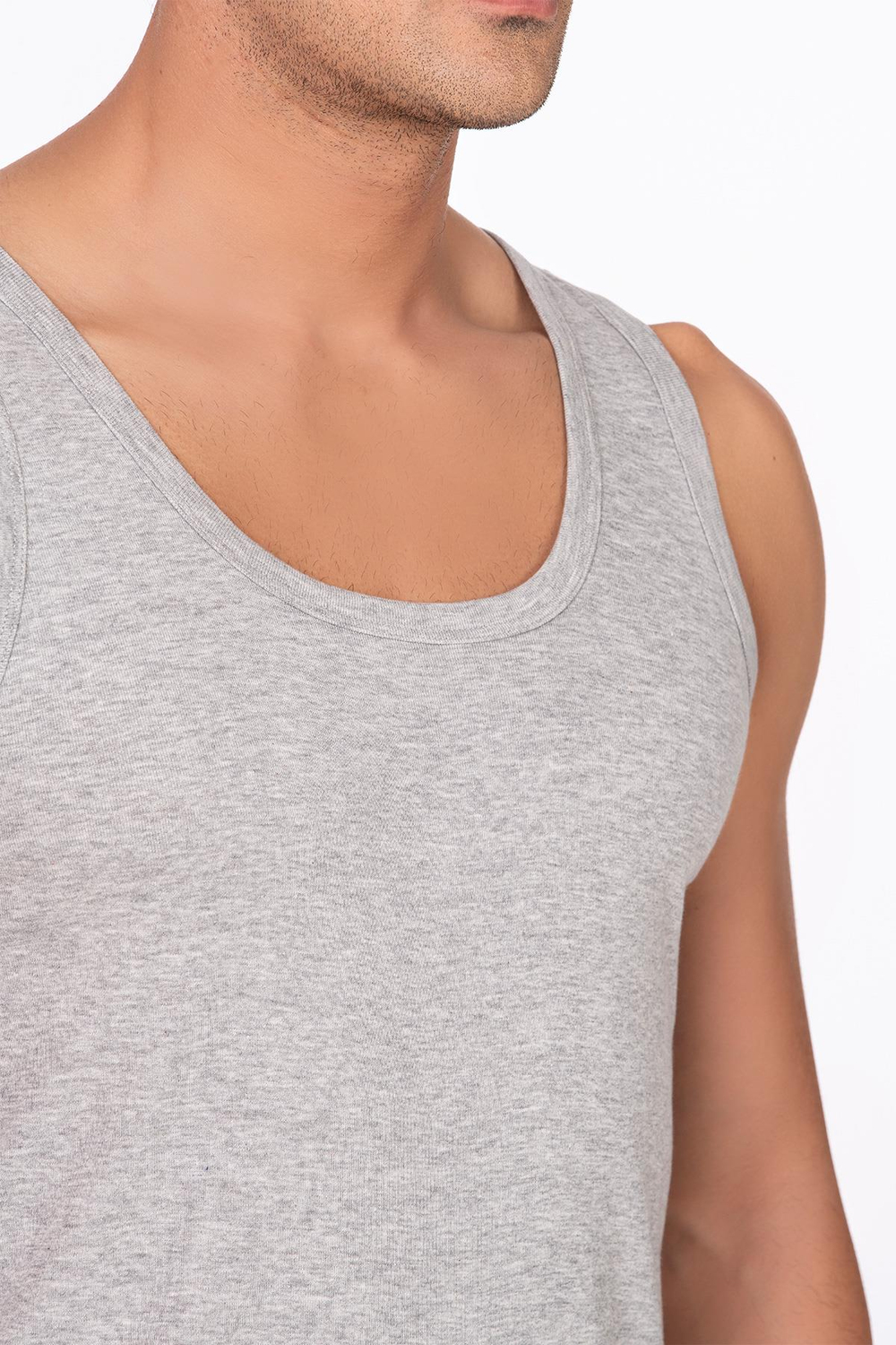 3lü Paket Pamuklu Ribana Kalın Askılı Erkek Atlet | Gri K0113