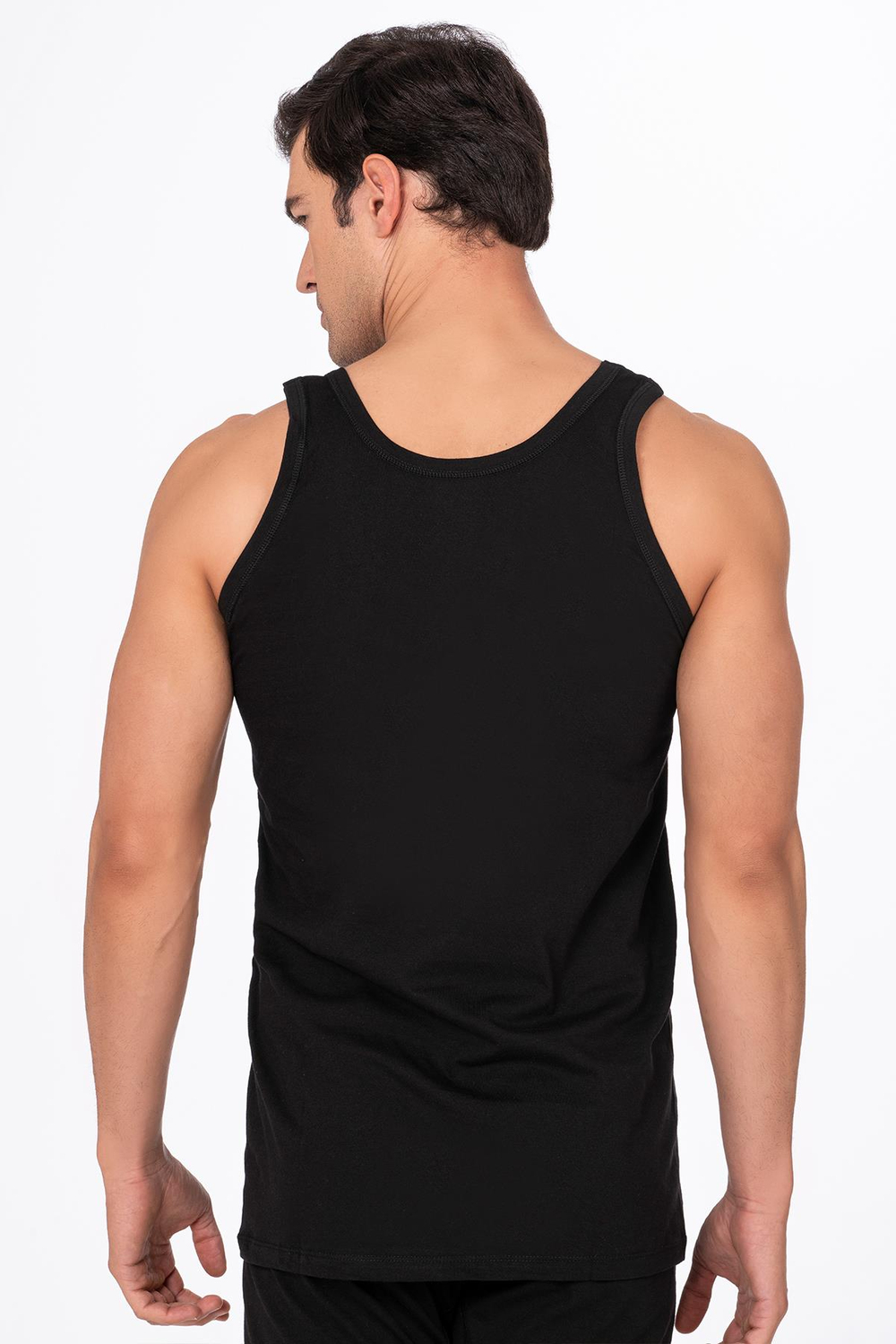 3lü Paket Pamuklu Süprem Kalın Askılı Klasik Erkek Atlet | Siyah K0050