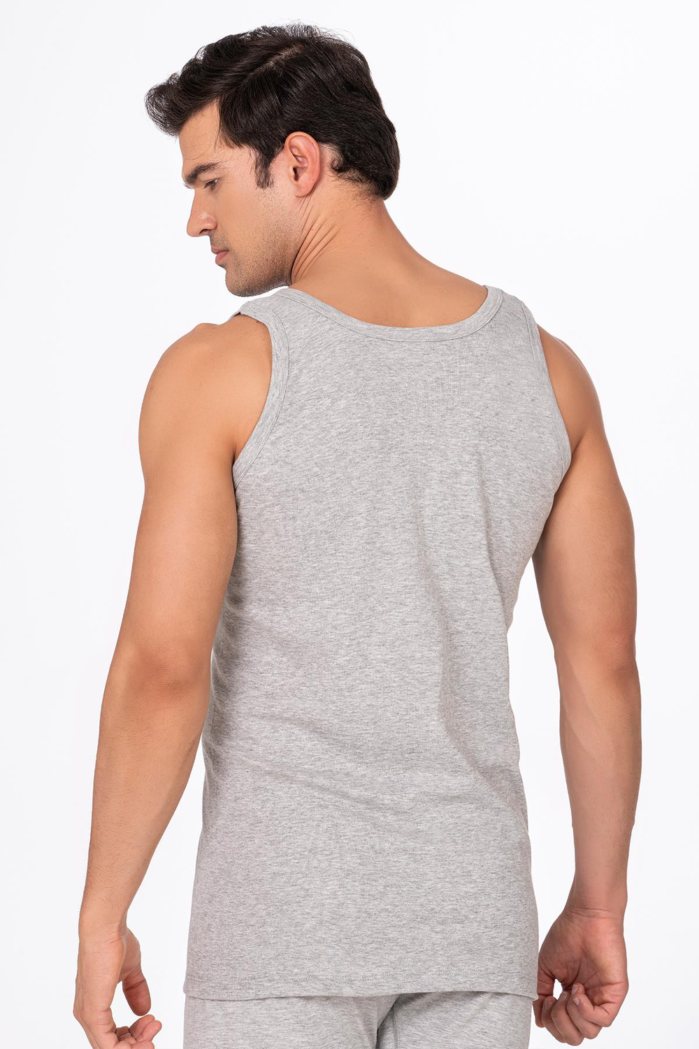 3lü Paket Pamuklu Süprem Kalın Askılı Klasik Erkek Atlet | Gri K0050