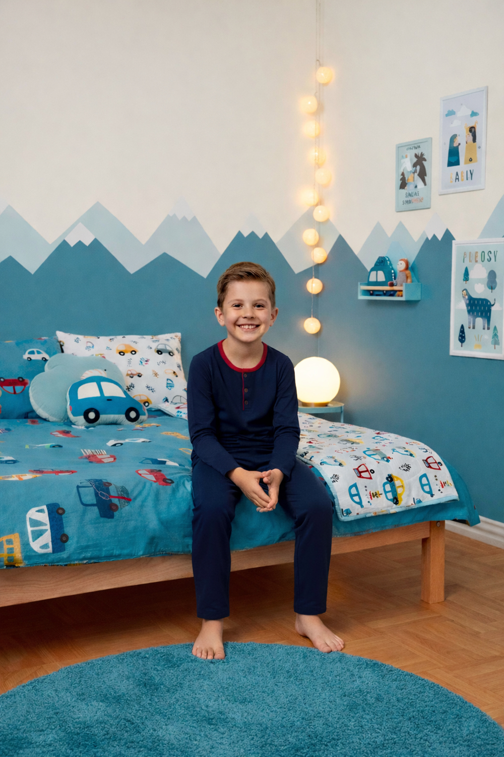 Erkek Çocuk İnterlok Bisiklet Yaka Pijama Takımı | Lacivert 200