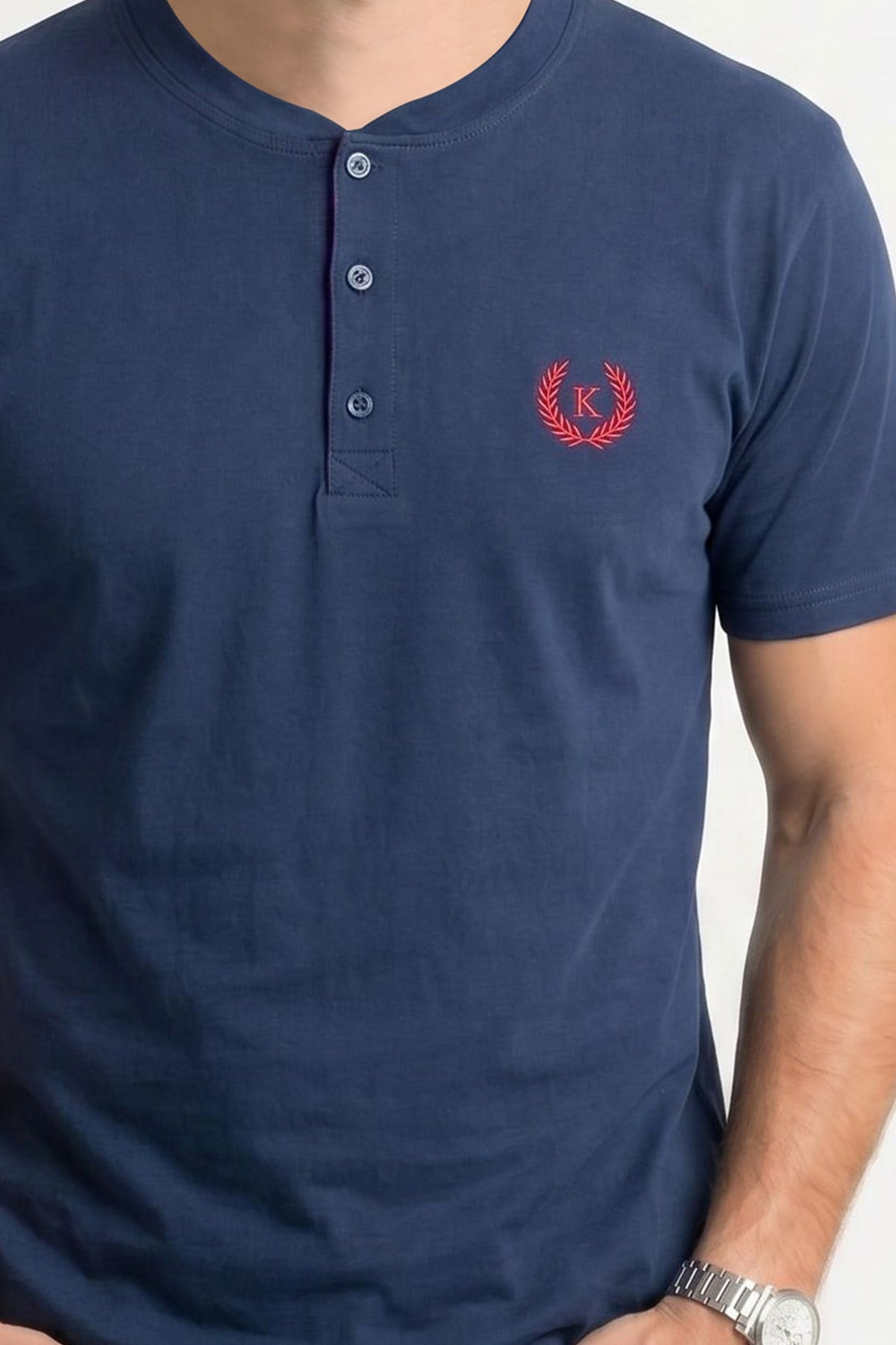 Erkek % 100 Pamuk Düğmeli Yaka Altı Ekoseli Cepli Şortlu Pijama Takımı | Lacivert 1000-70
