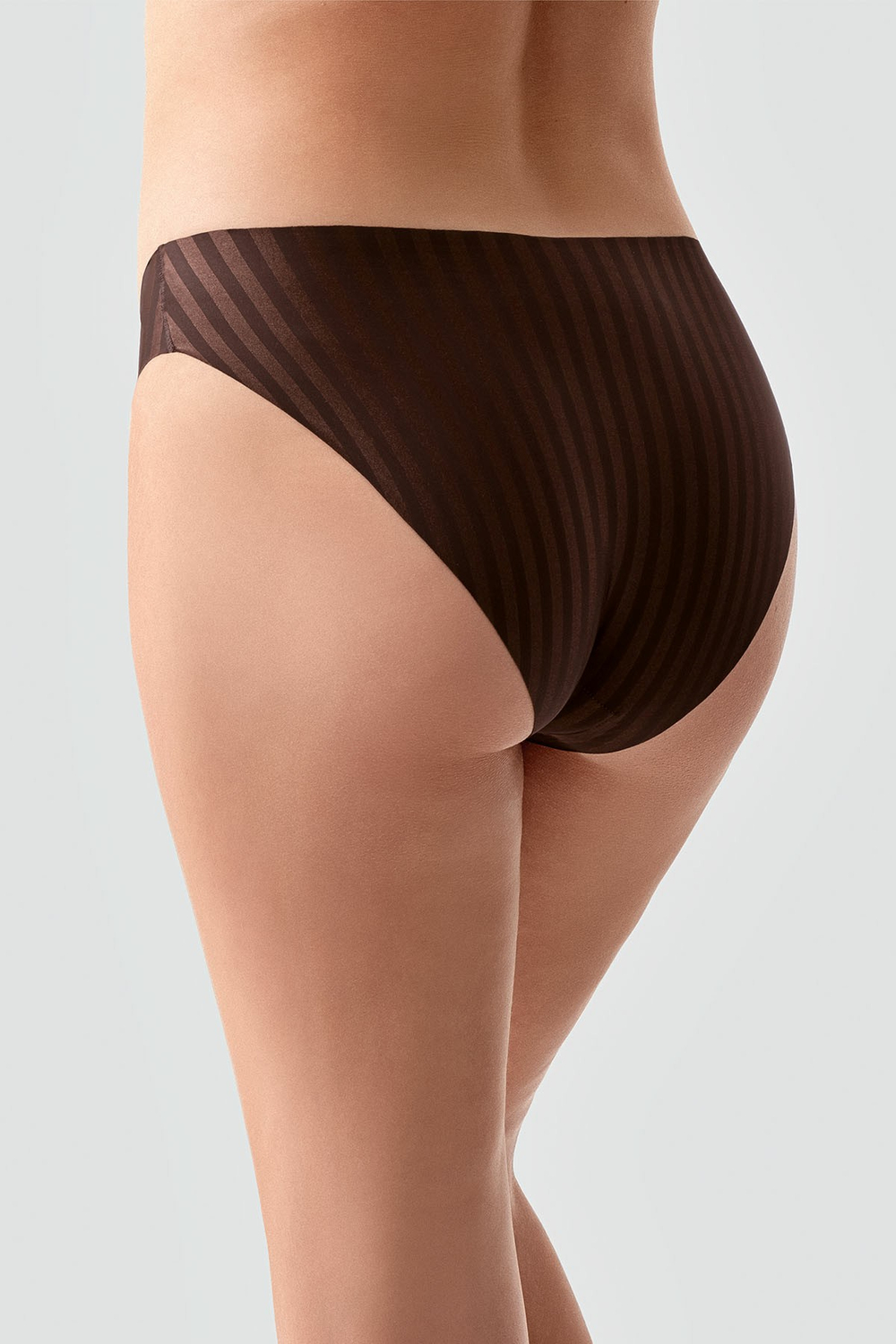 Kadın Seamless Şerit Efektli Slip Külot | Kahverengi 9213