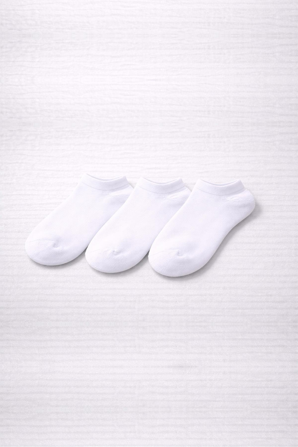 3lü Paket Erkek Beyaz Pamuklu Patik Çorap