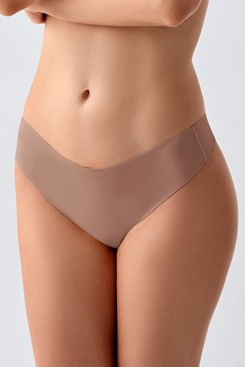 Kadın String Lazer Kesim Slip Külot | Cappuccino 9207