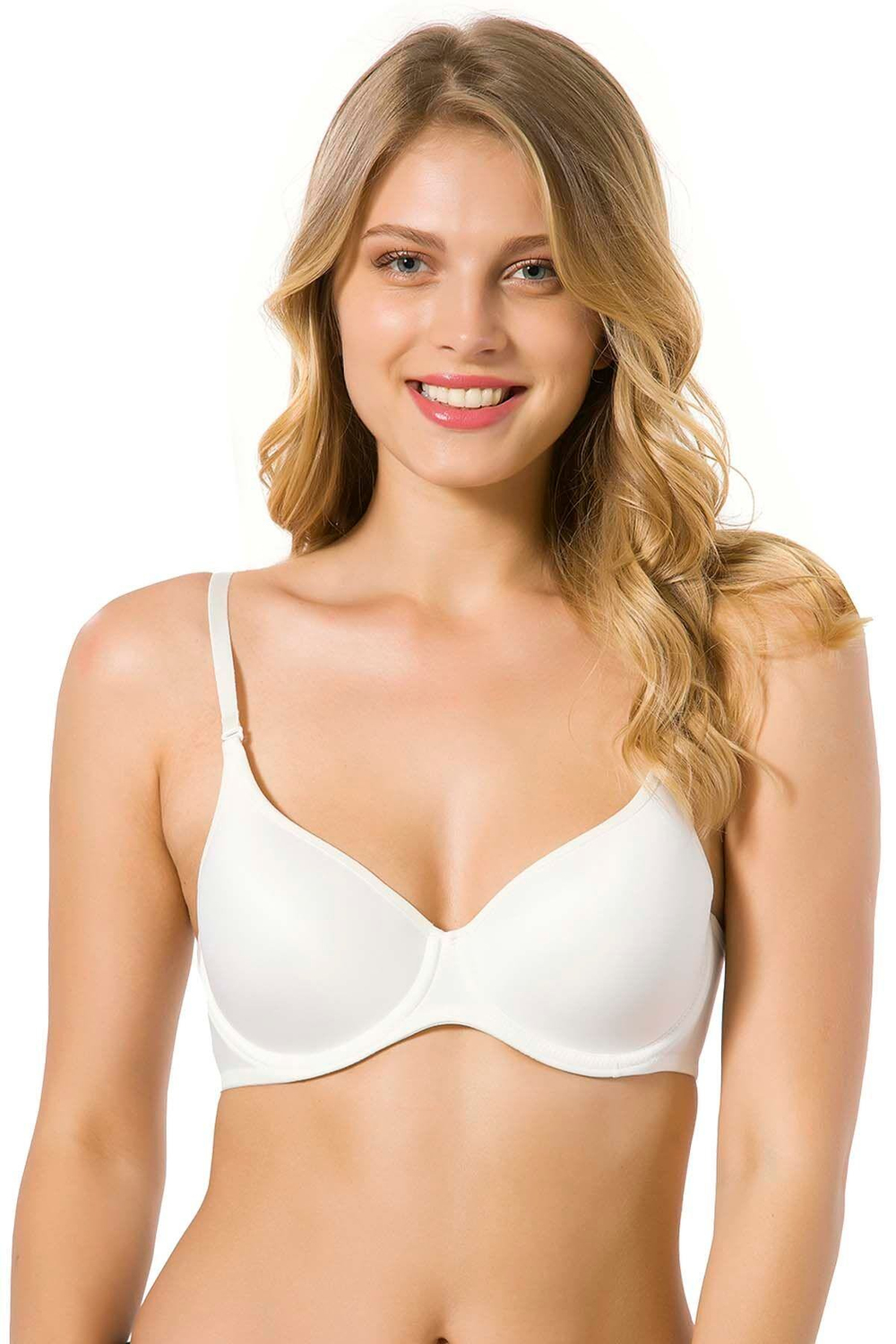 Desteksiz Pufidik Kaplı Mikro Balenli Sütyen | Ekru 9600