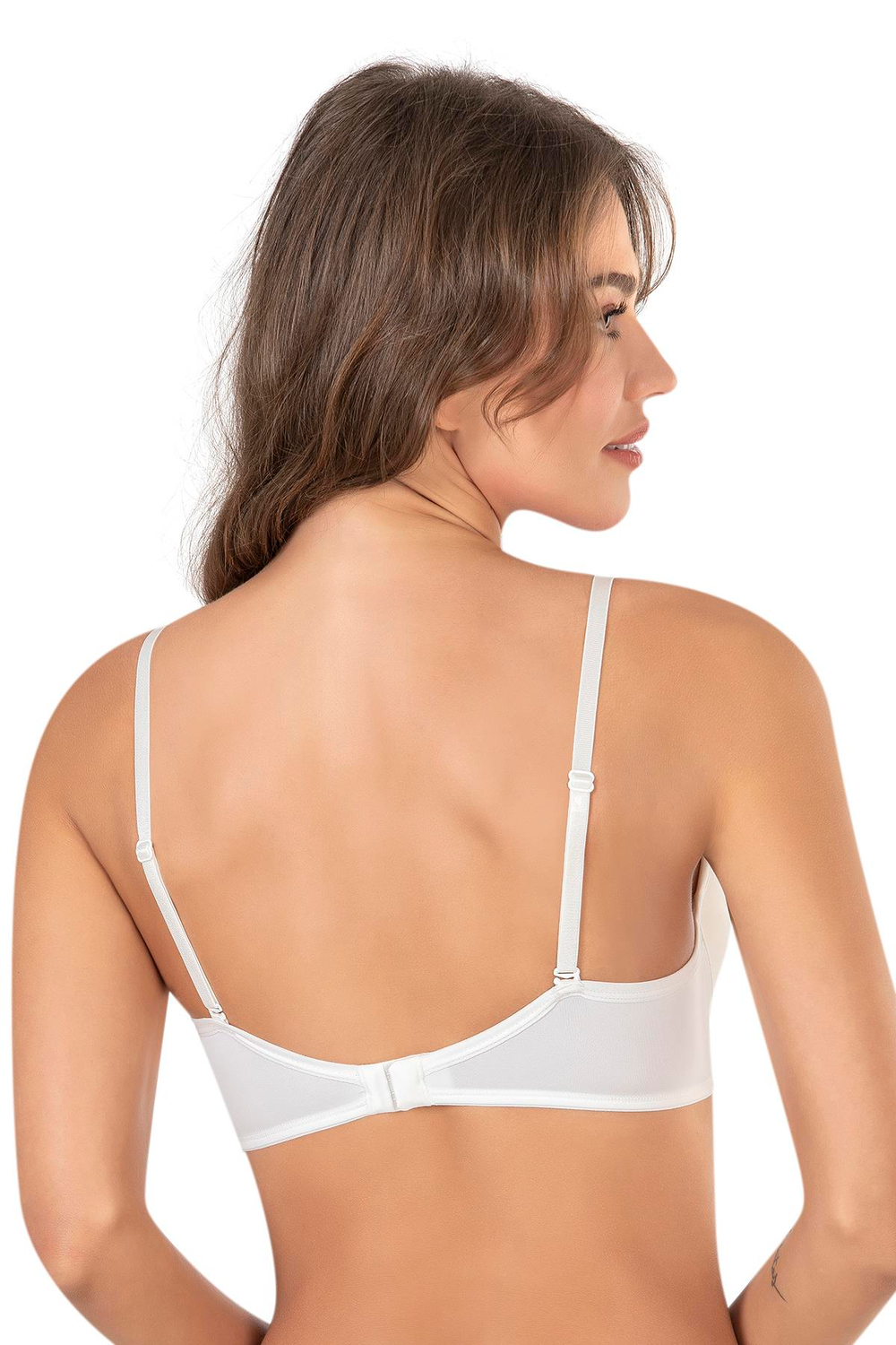 Desteksiz Sütyen Micro Kaplı Kulaklı Boş Kap Ekru | 7010 