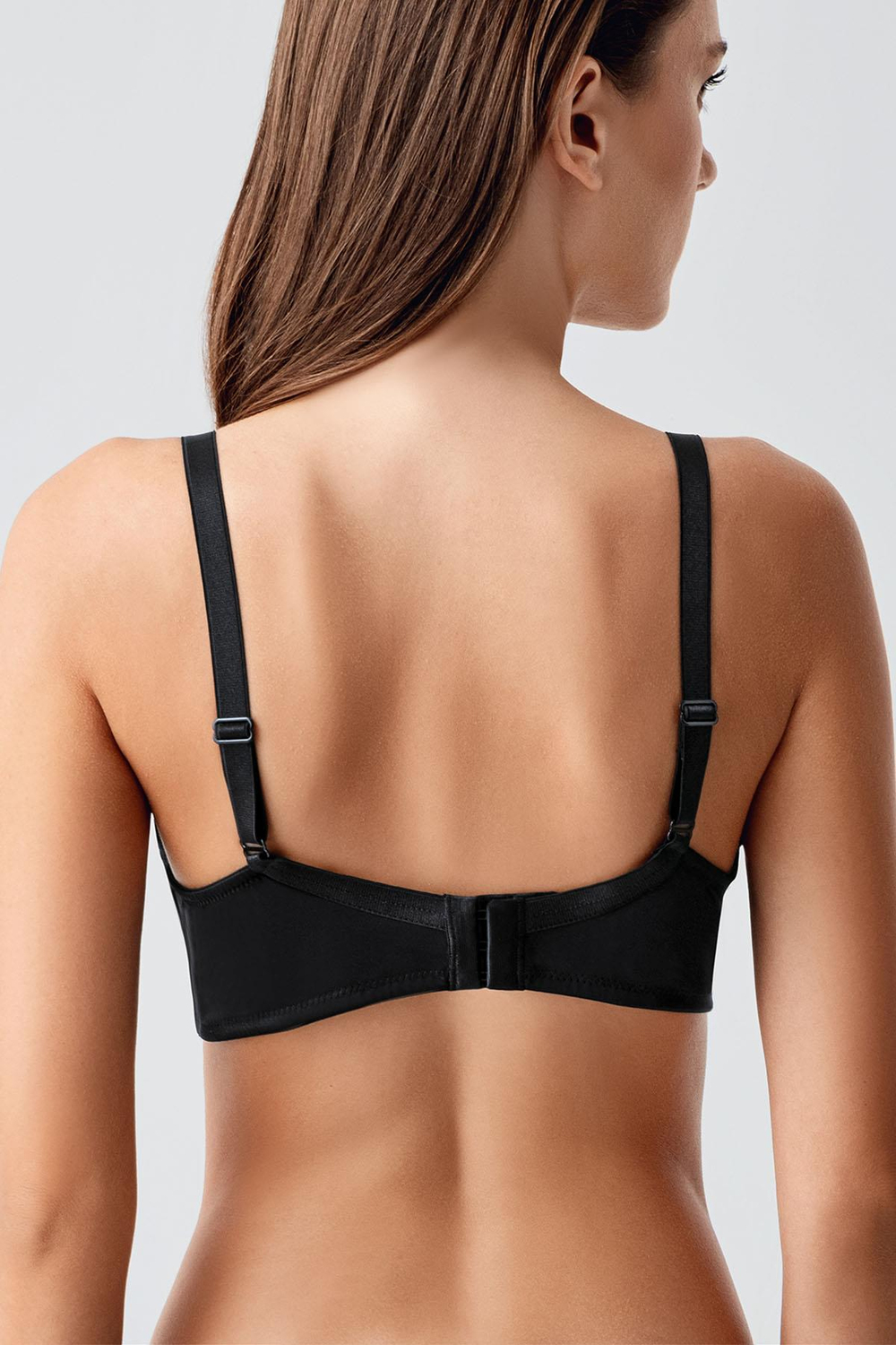 Kadın C Kap Balenli Toparlayıcı Dantelli Desteksiz Sütyen | Siyah 8112