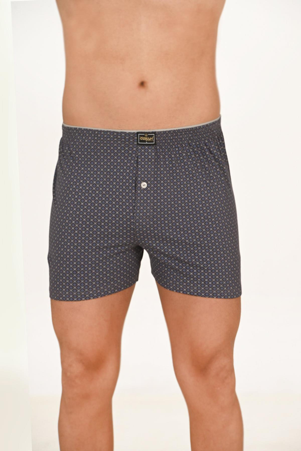 Erkek 5li Paket Havlu Bel Pamuklu Düğmeli Desenli Boxer | 11112