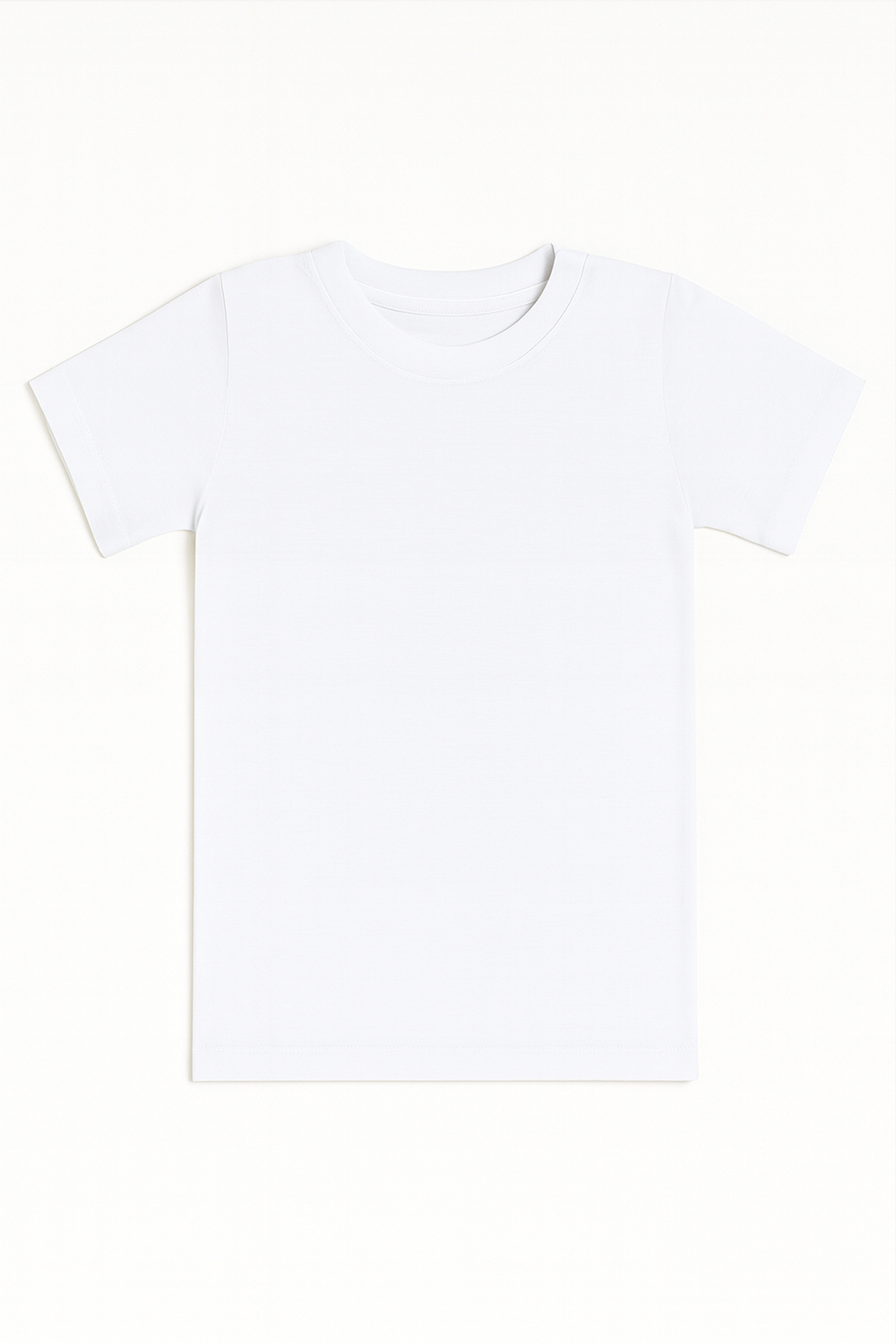 Erkek Çocuk %100 Pamuklu Ribana Yarım Kol Kapalı Yaka Fanila | Beyaz 0706