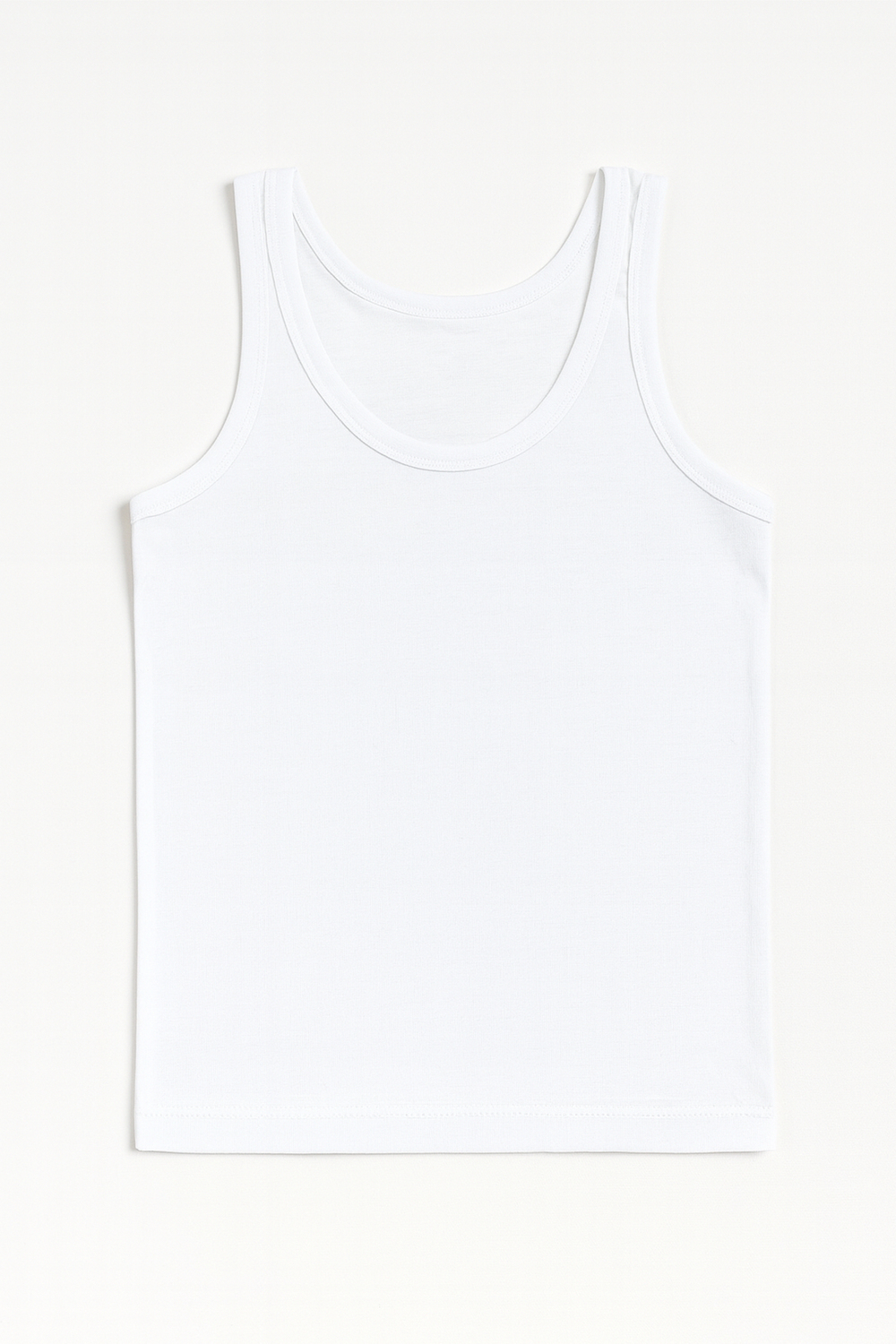 Erkek Çocuk %100 Pamuklu Süprem Kalın Askılı Atlet | Beyaz K0702