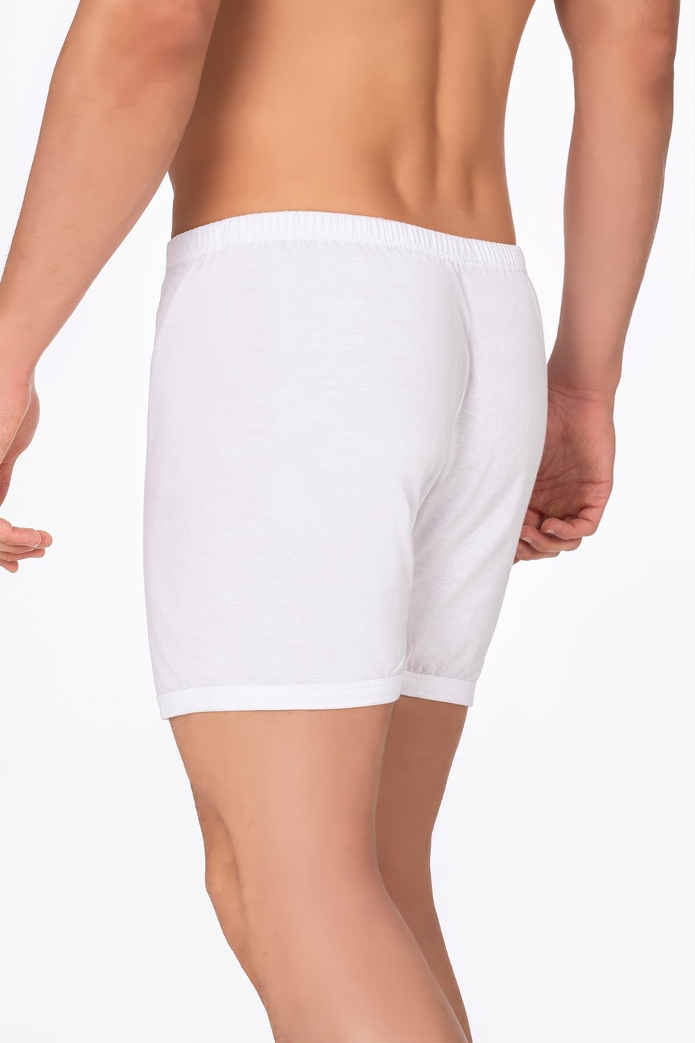 Erkek Pamuklu Penye Paçalı Boxer 3lü Paket – Rahat & Dayanıklı | Beyaz K0043