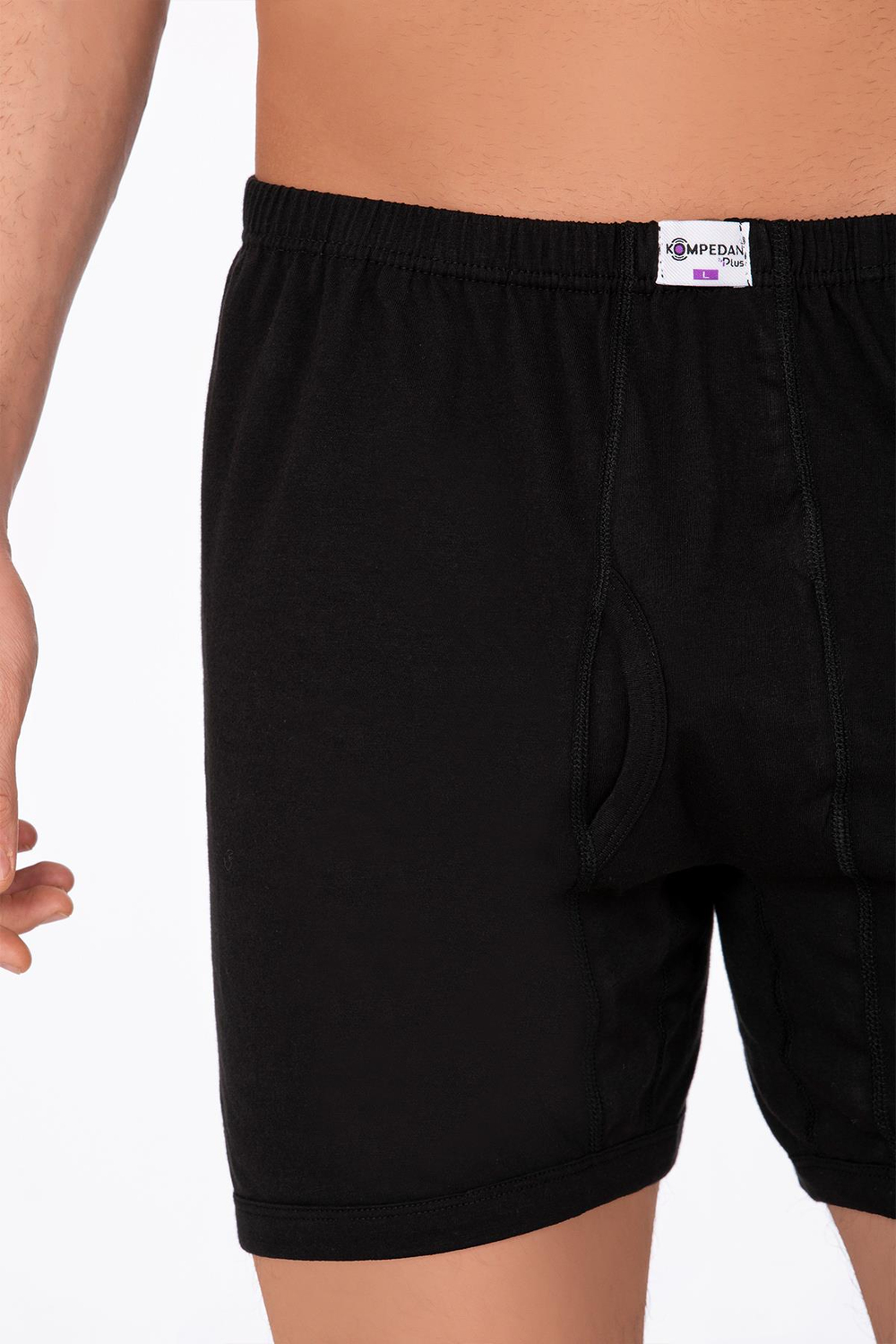 Erkek Pamuklu Penye Paçalı Boxer 3lü Paket – Rahat & Dayanıklı | Siyah K0043