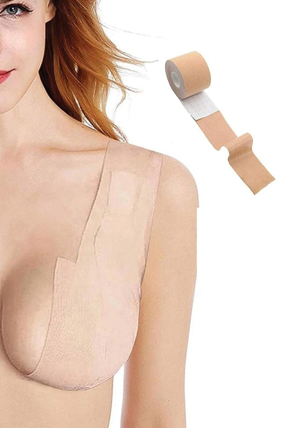 Gögüs Ucu Kapatıcı Gizleyici, Dikleştirici ve Şekillendirici Yapışkanlı Bant