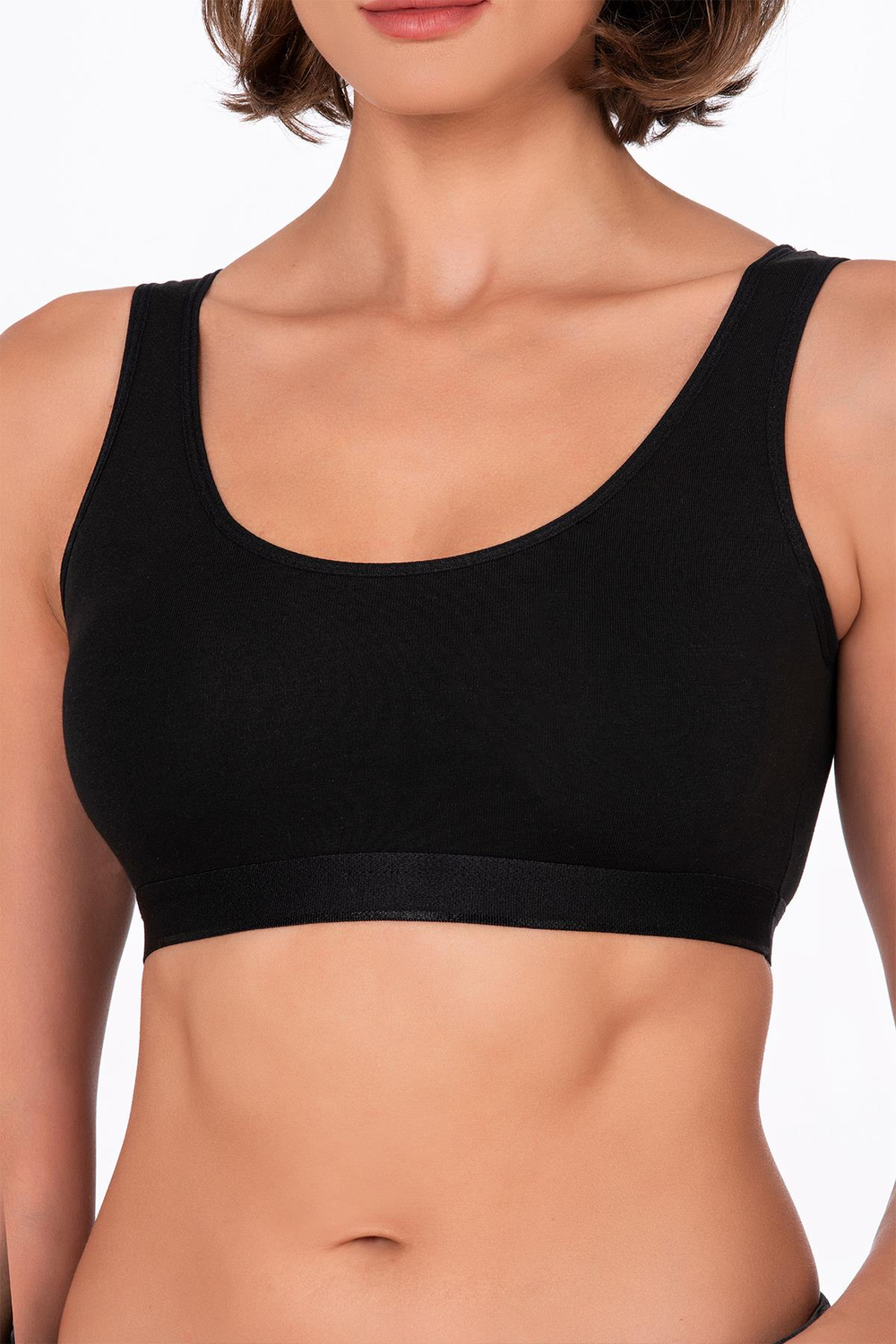 Kadın Düz Sporcu Sütyen – Esnek Rahat Form | Siyah 5016