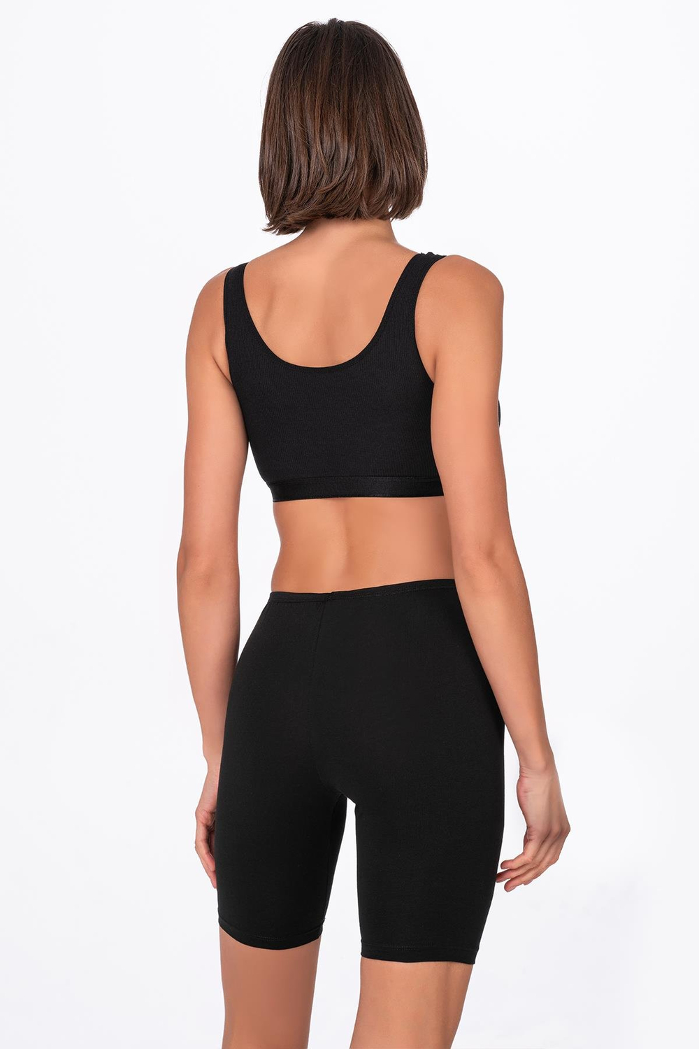 Kadın Likralı Süprem Diz Üstü Tayt | Siyah K0413