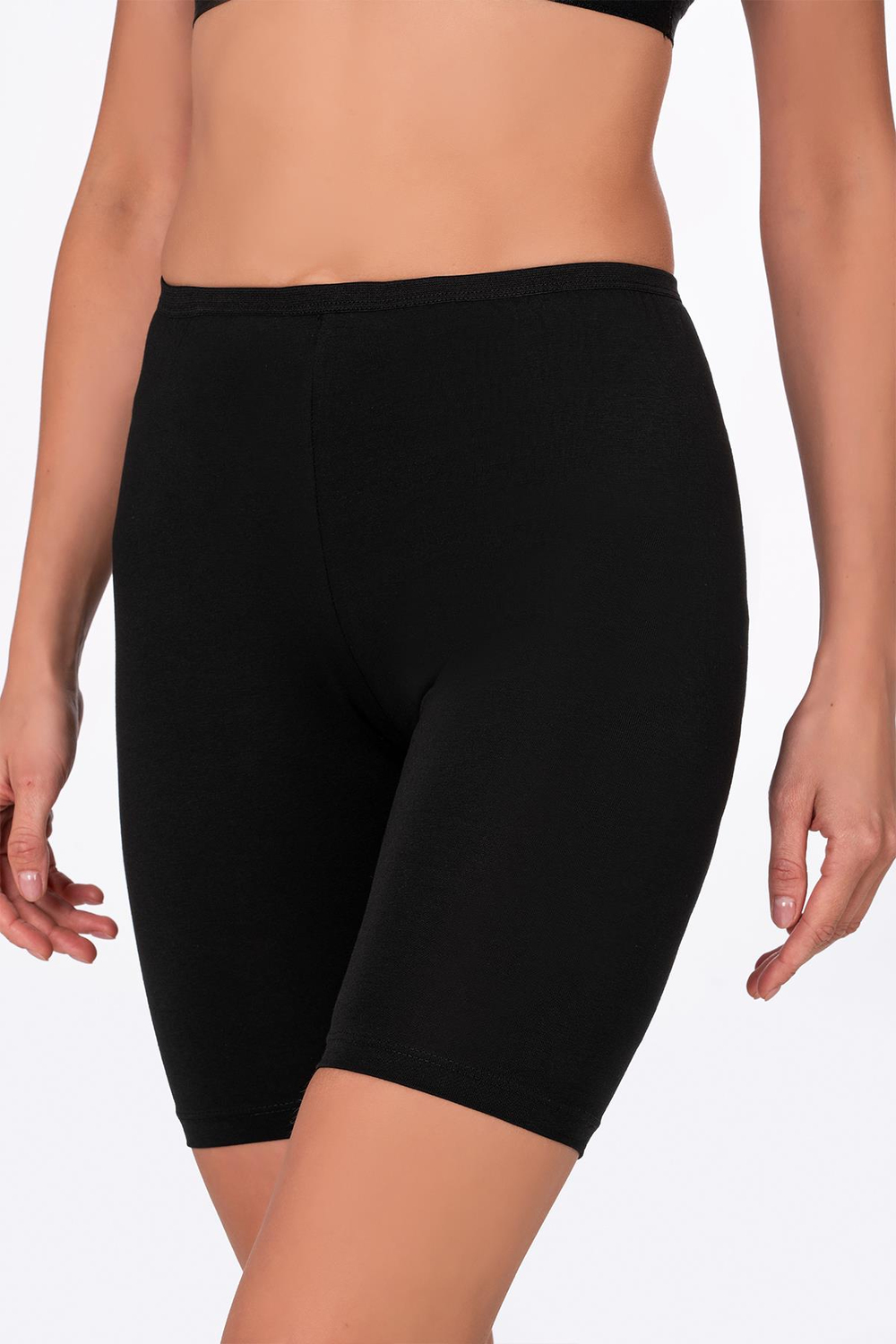 Kadın Likralı Süprem Diz Üstü Tayt | Siyah K0413