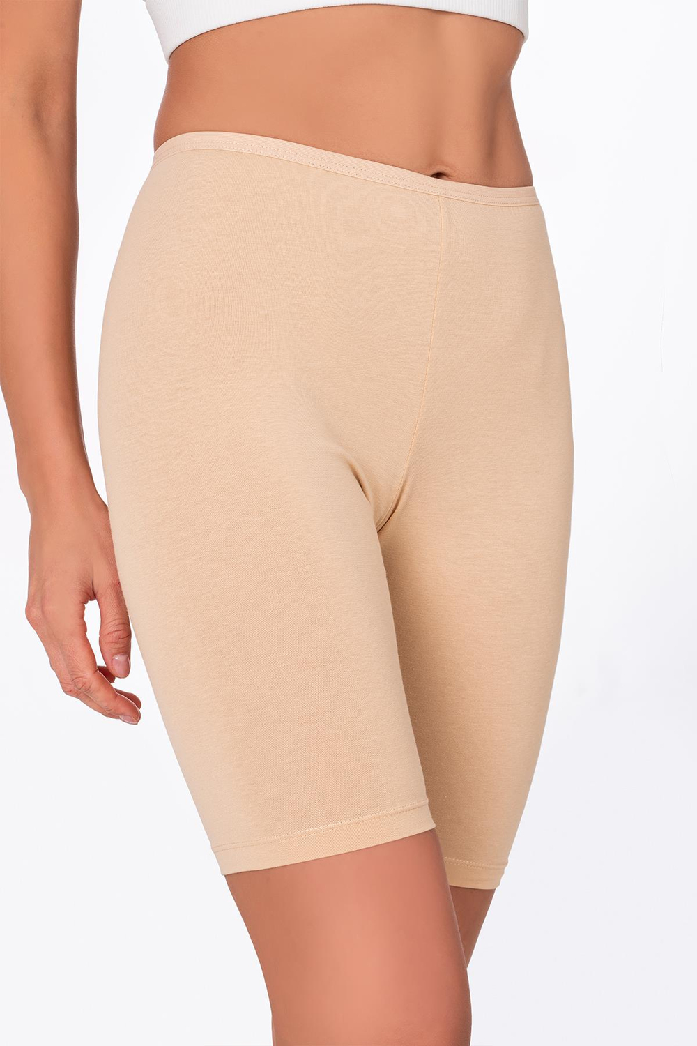 Kadın Likralı Süprem Diz Üstü Tayt | Bej K0413