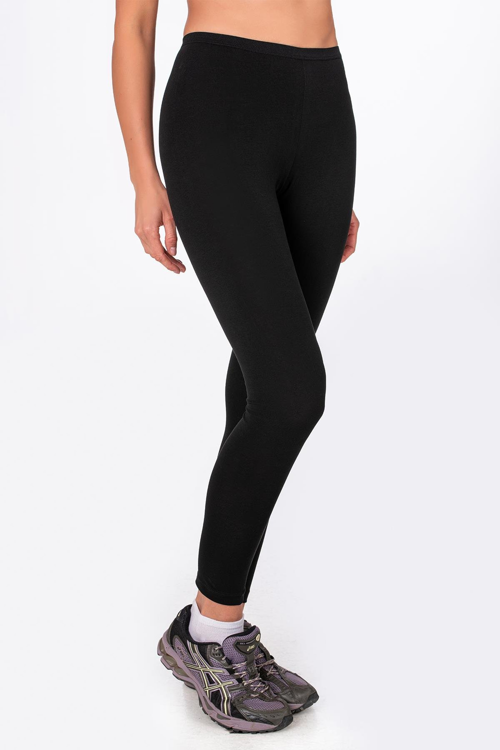 Kadın Likralı Süprem Düz Uzun Tayt Siyah | K0415