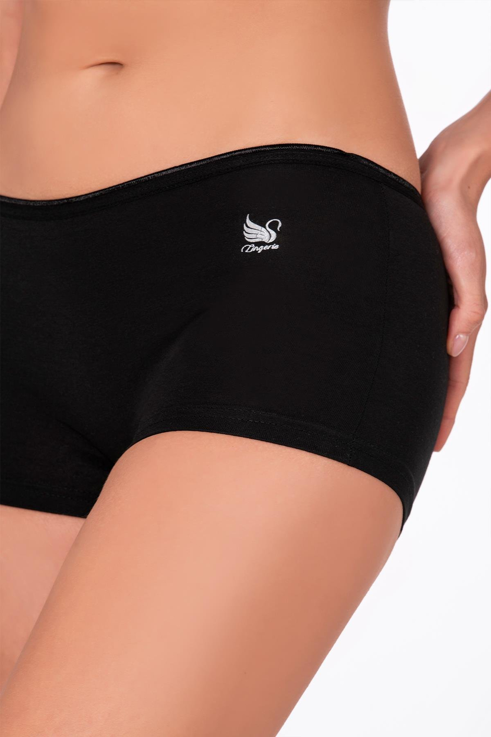 Kadın Modal Pamuklu Yumuşak Boxer Şort | Siyah K23920