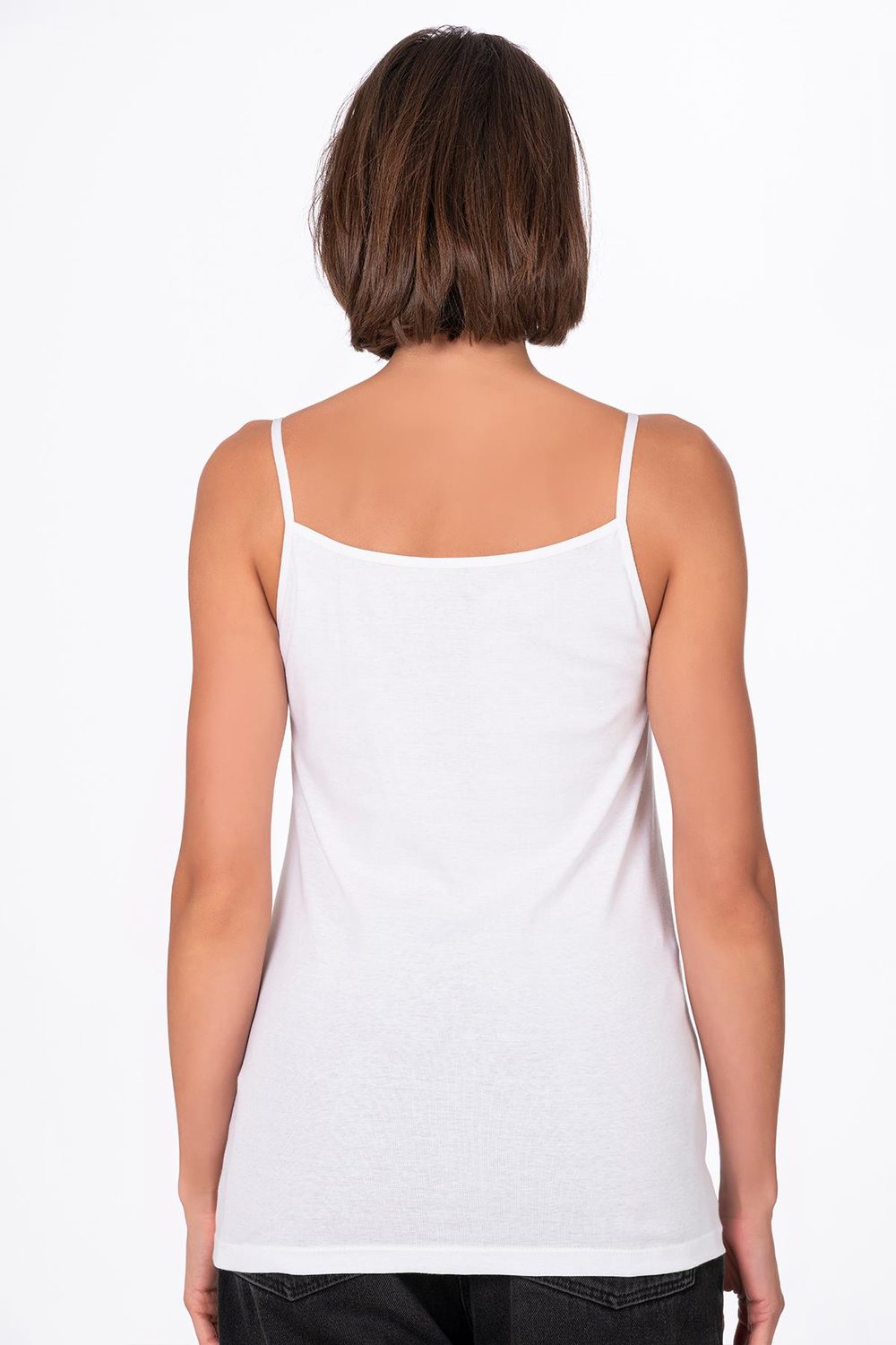 Kadın Pamuklu Ribana İp Askılı Klasik Atlet 3lü Paket – Esnek & Rahat | Beyaz K0107