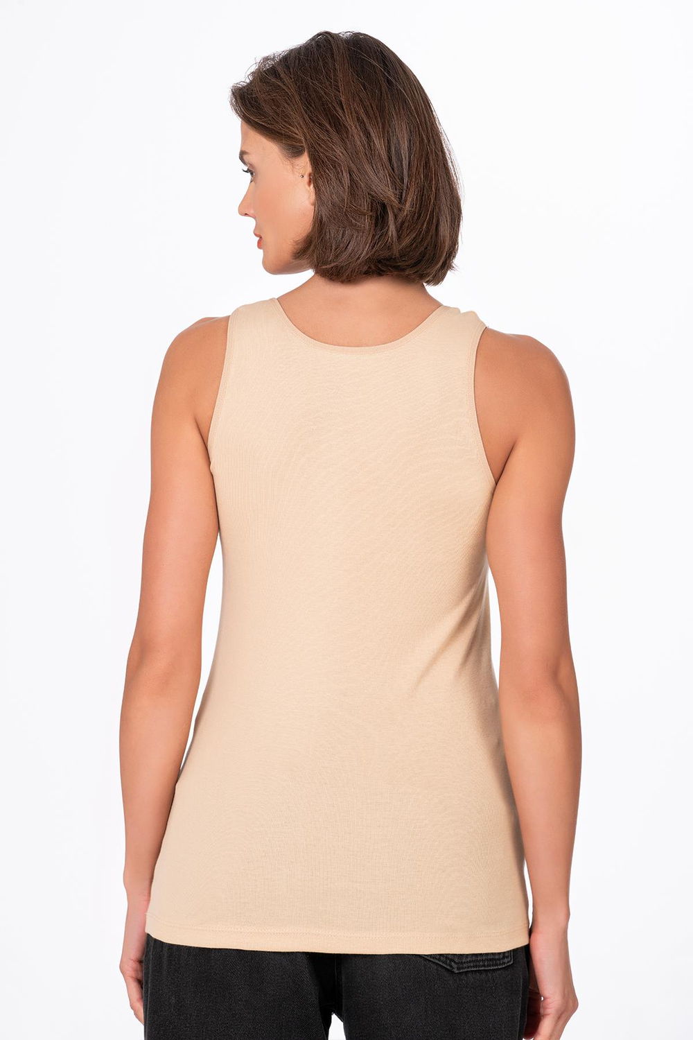 Kadın Pamuklu Ribana Kalın Askılı Atlet 3lü Paket | Ten K0111