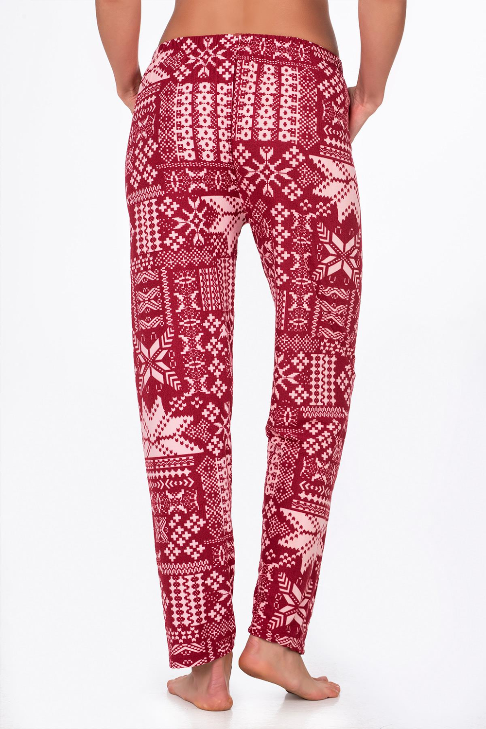 Kadın Süet Kış Desenli Pijama Tek Alt