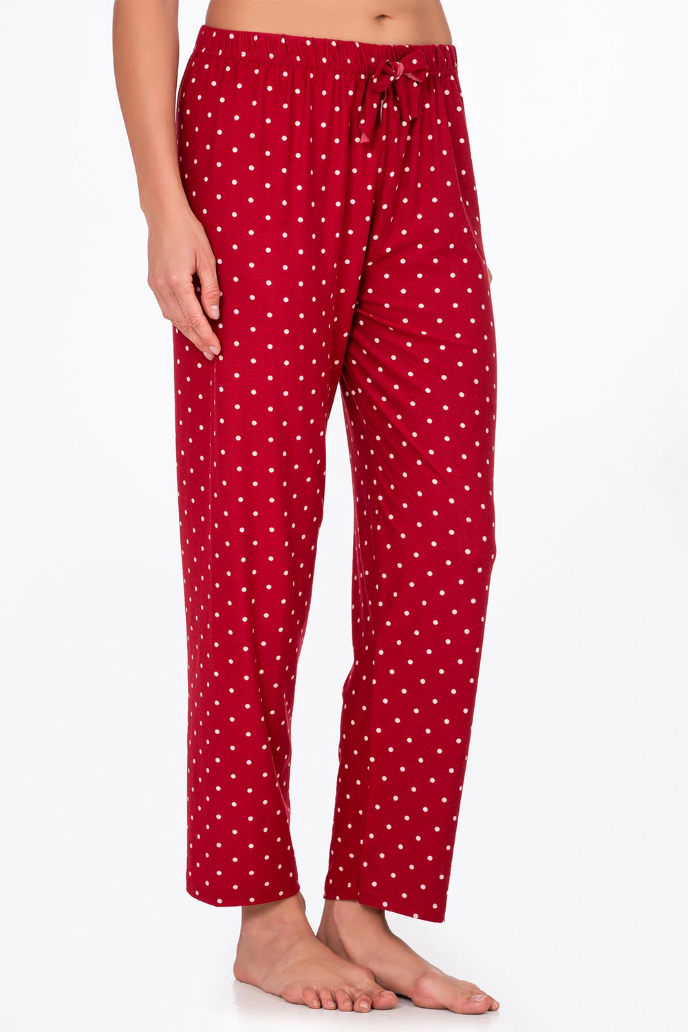 Kadın Süet Puantiyeli Pijama Tek Alt