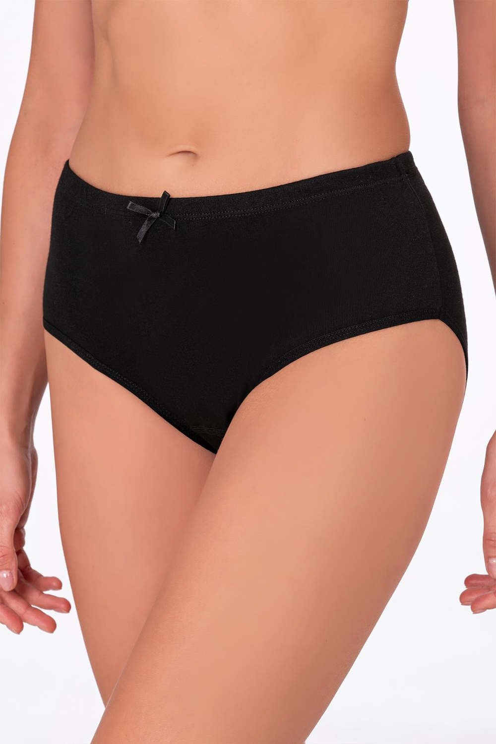 Kadın Yüksek Bel Pamuklu Ribana Slip Külot 3lü Paket – Esnek & Rahat | Siyah K0305