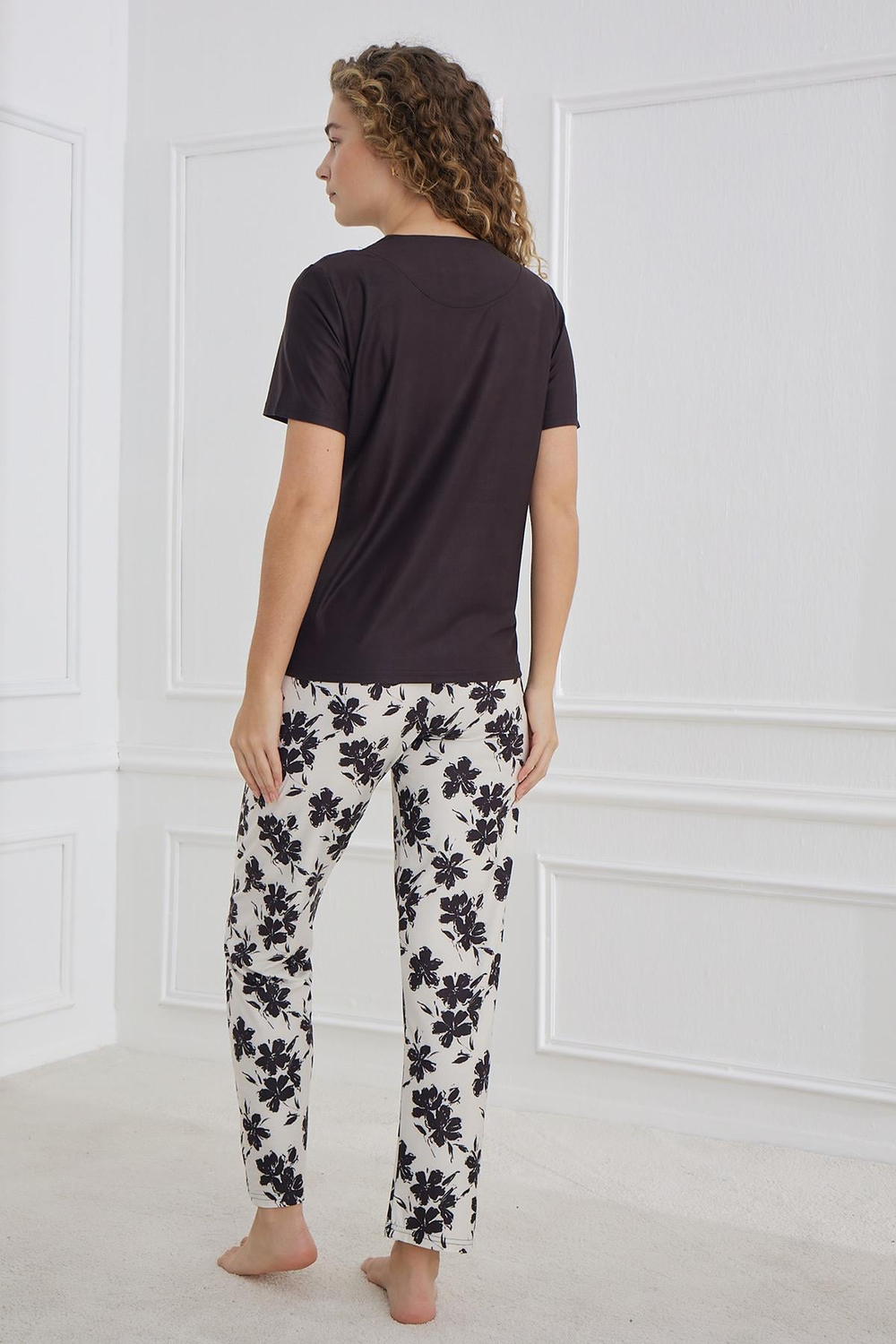 Marla Kadın  Bisiklet Yaka Pijama Takım | 30102-1166