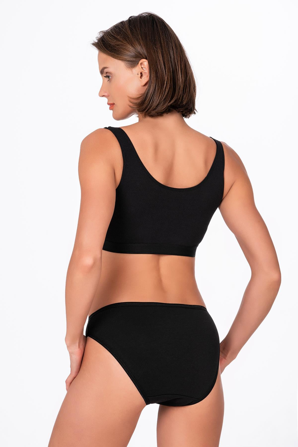 Pamuklu Likralı Süprem Slip Külot | Siyah K6120