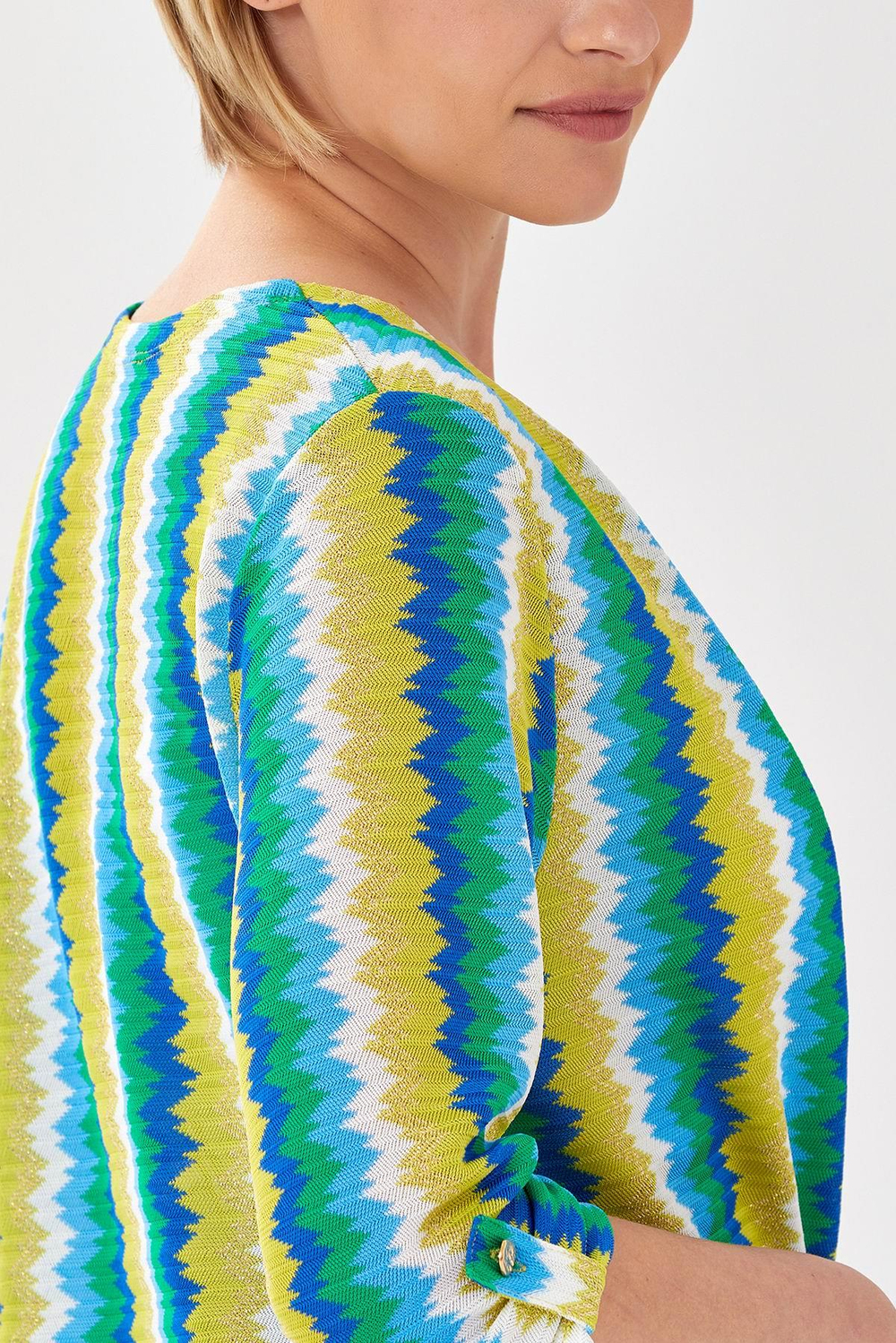 3/4 Kol Zigzag Desenli Cepli Hırka 024-4409