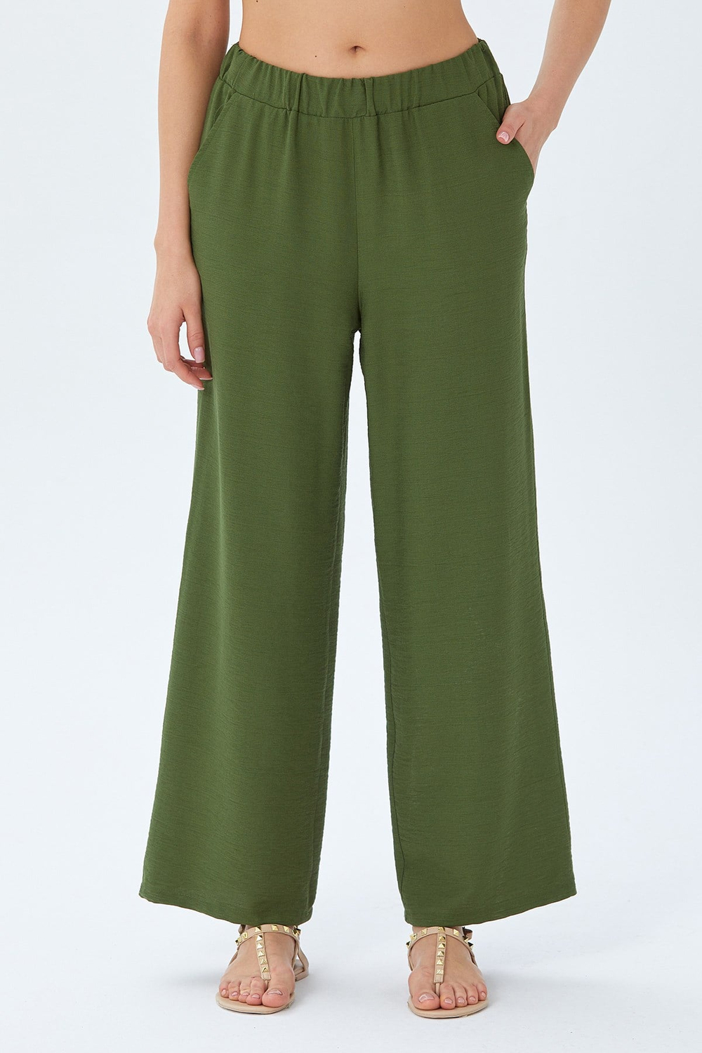 Beli Lastikli Bol Paça Pantolon 026-3501