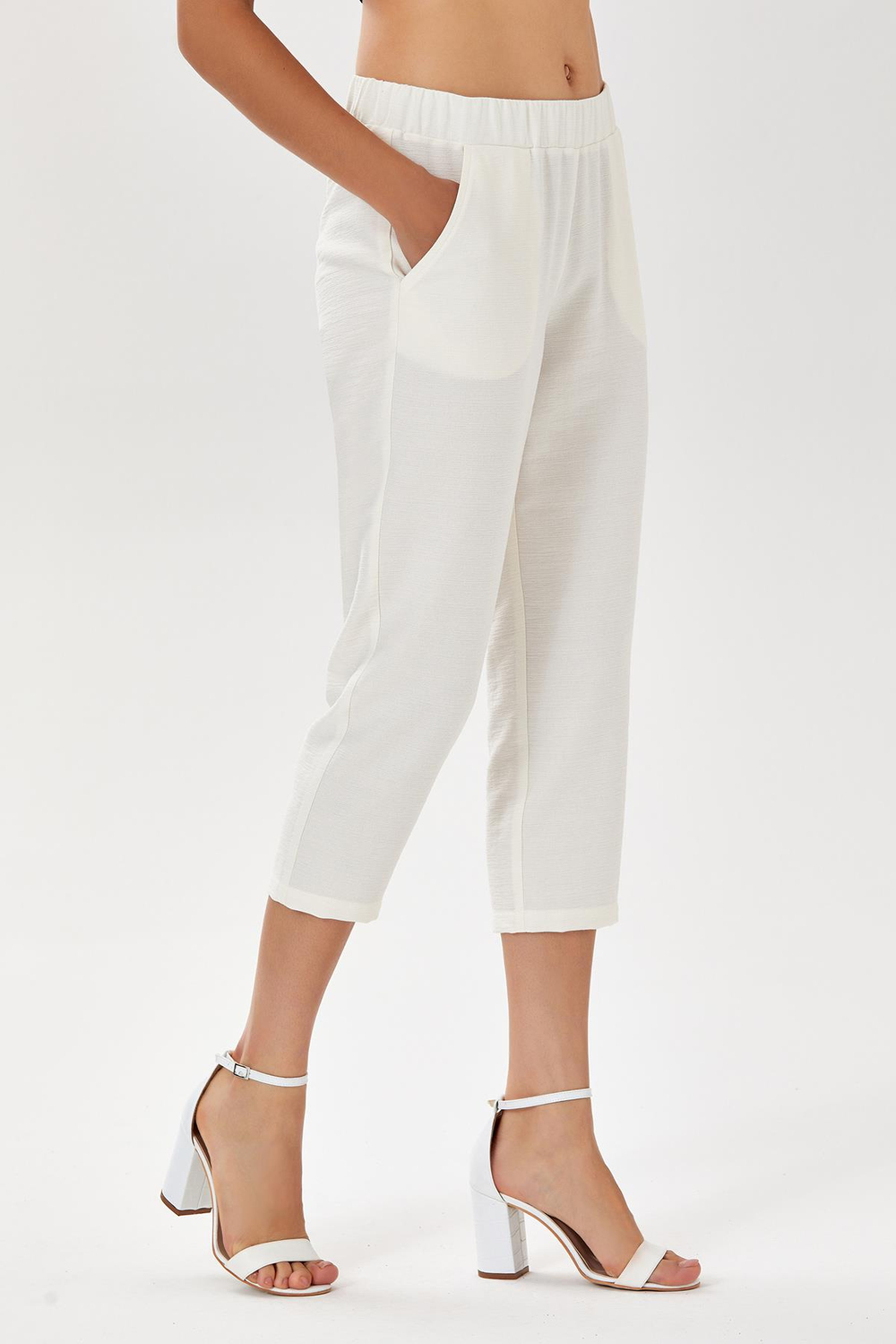 Beli Lastikli Cepli Capri Pantolon 024-3507