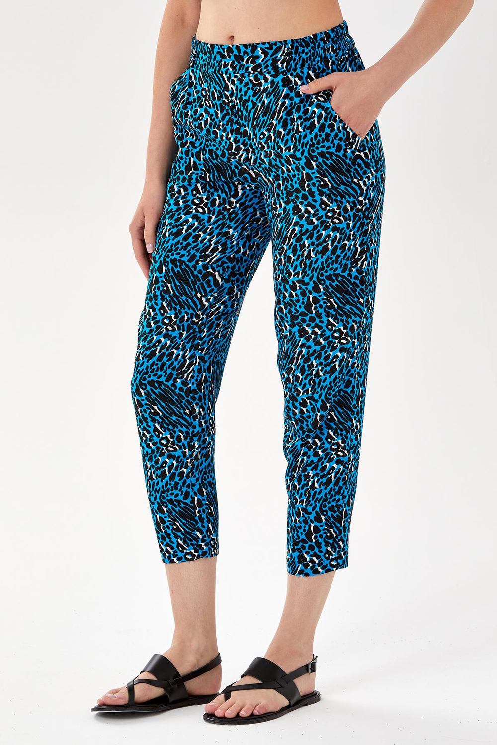 Beli Lastikli Cepli Desenli Pantolon 024-3509