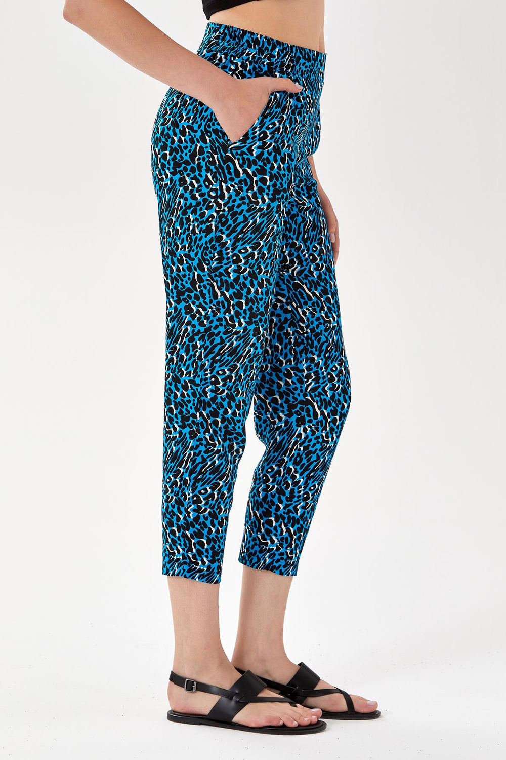 Beli Lastikli Cepli Desenli Pantolon 024-3509