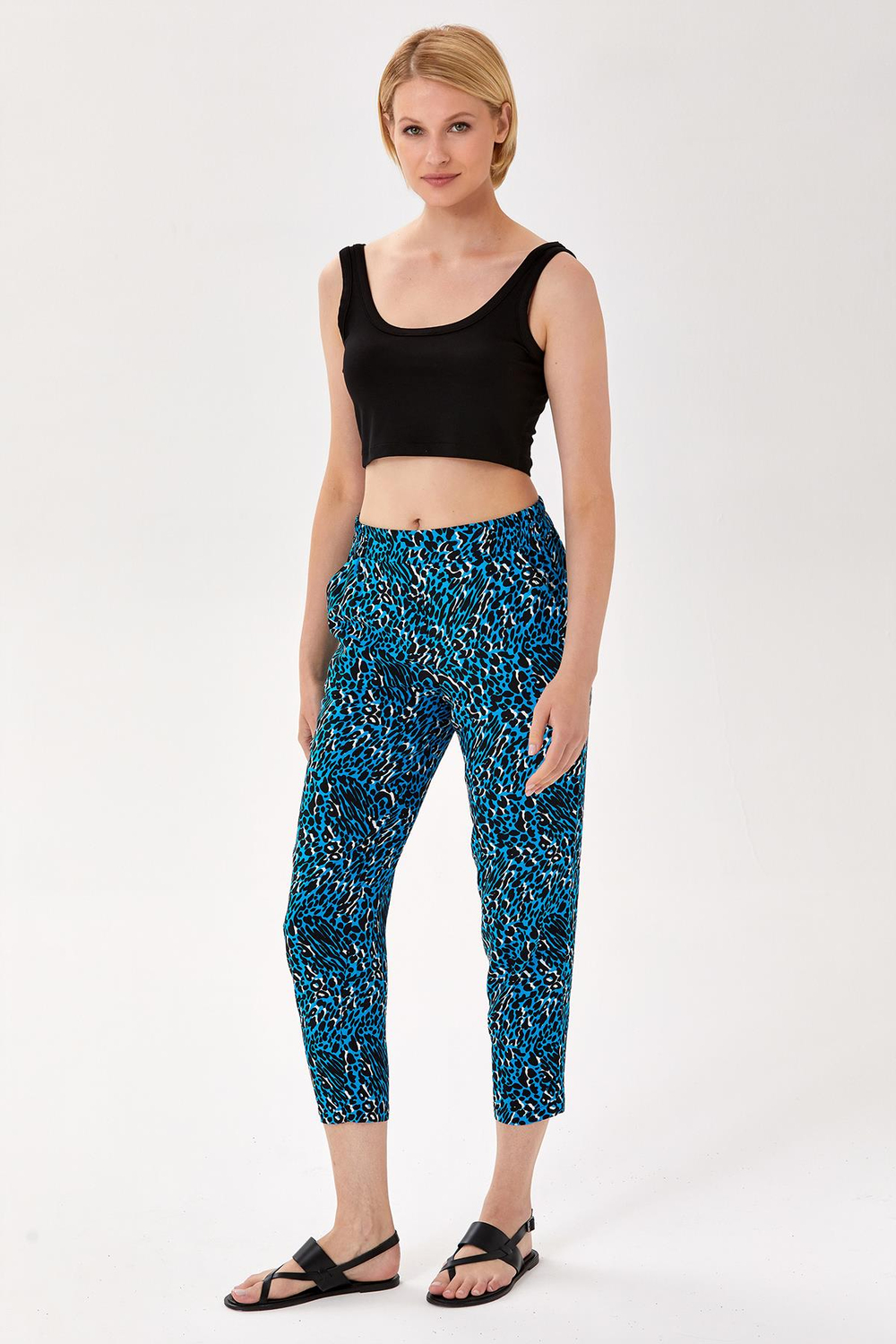 Beli Lastikli Cepli Desenli Pantolon 024-3509