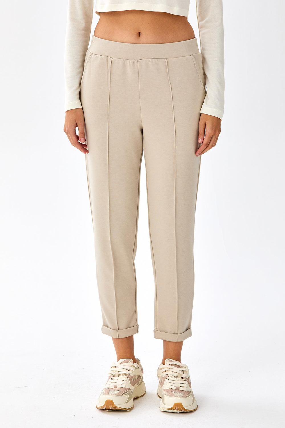 Beli Lastikli Duble Paça Cepli Pantolon 256-2101