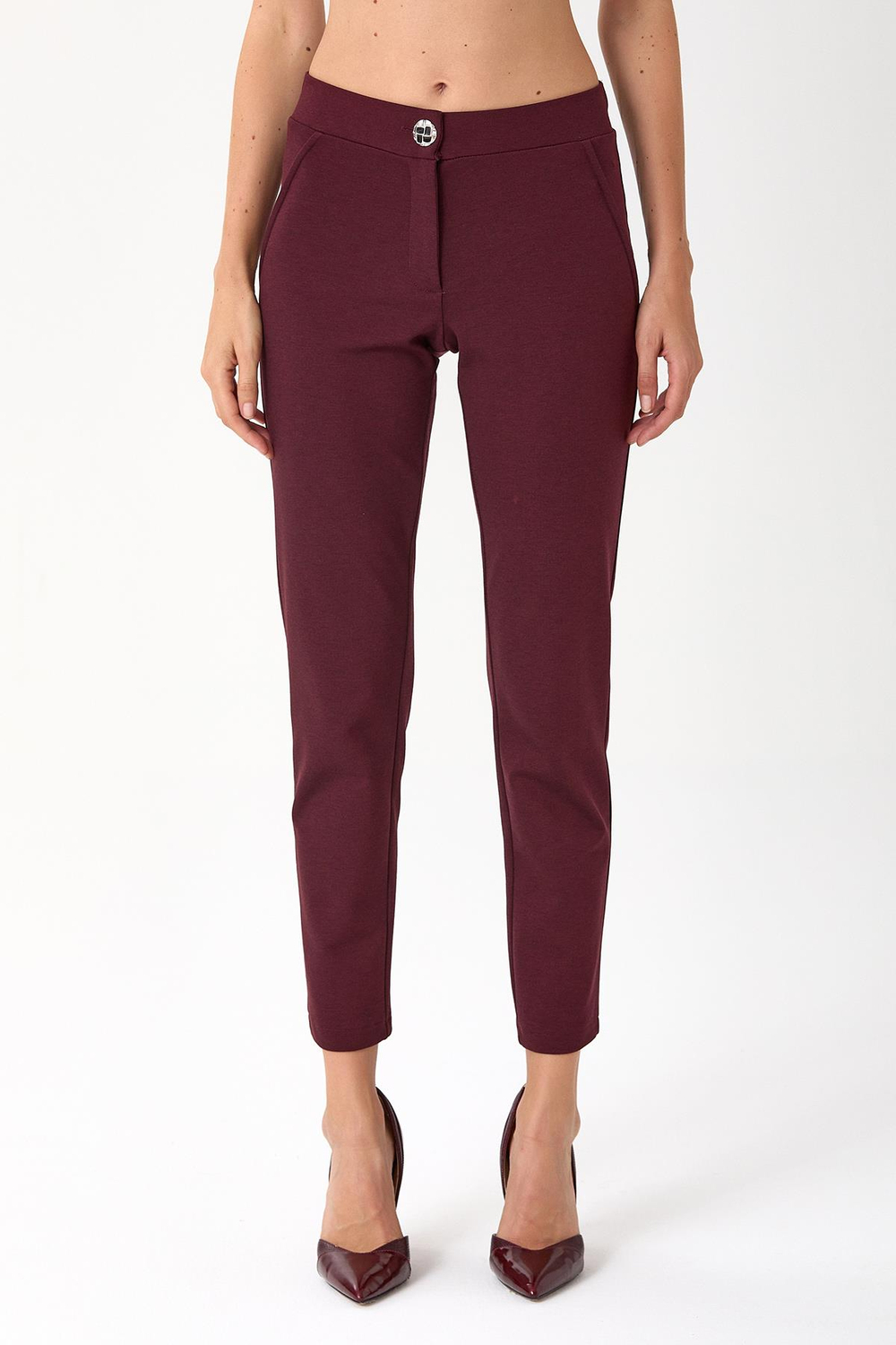 Beli Lastikli ve Düğmeli Pantolon 245-2001