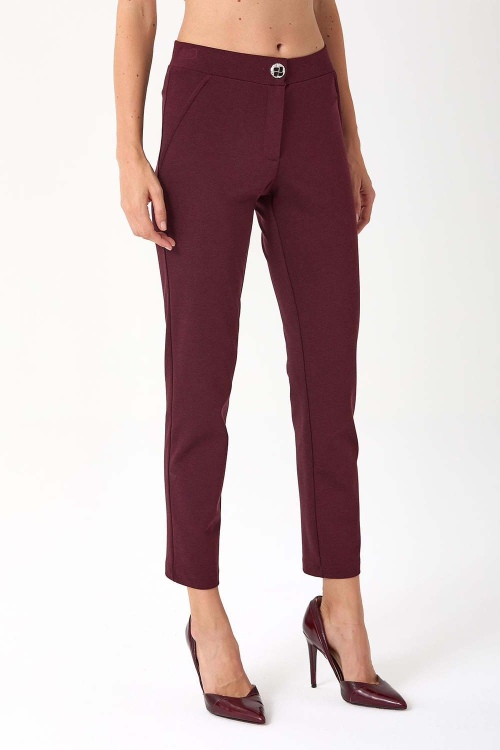 Beli Lastikli ve Düğmeli Pantolon 245-2001