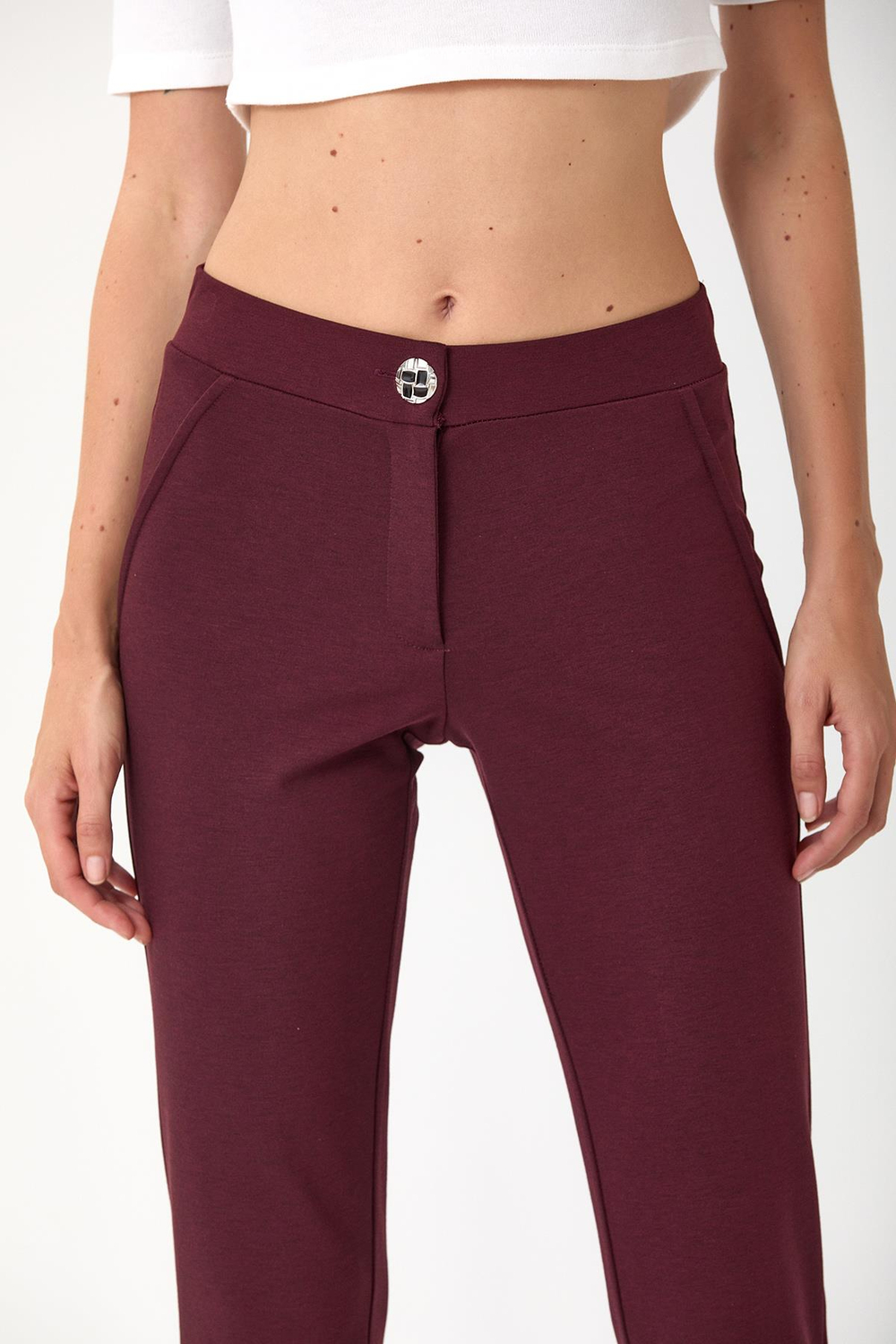 Beli Lastikli ve Düğmeli Pantolon 245-2001