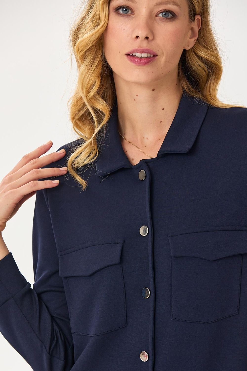 Polo Yaka Önü Çıtçıtlı Cepli Elbise 245-2501