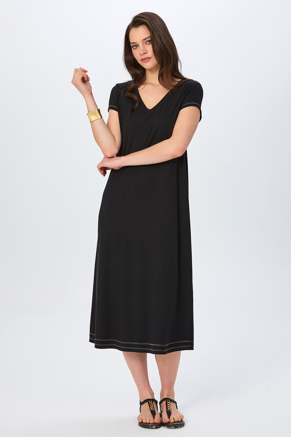 V Yaka Basic Midi Boy Elbise 026-2501