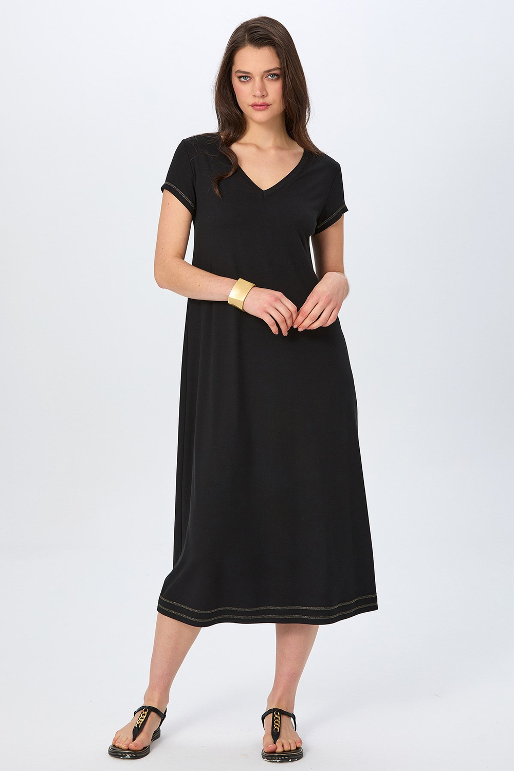 V Yaka Basic Midi Boy Elbise 026-2501