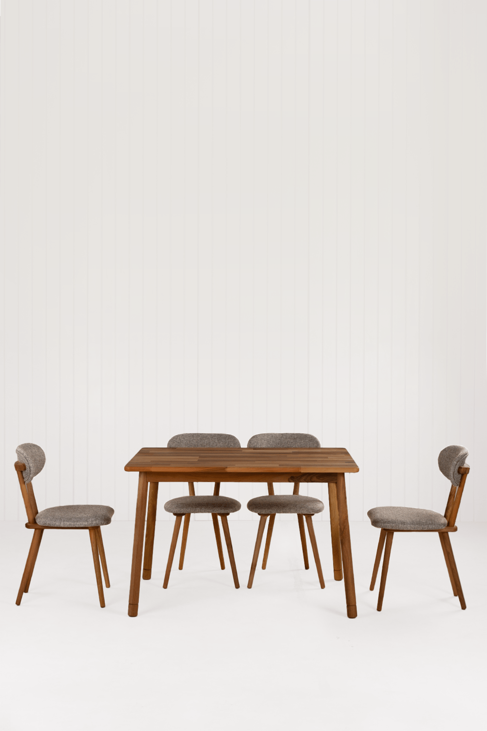 4 Kişilik Alaçatı Masif Ceviz Masa, Limbo Sandalye, Yemek Masası Takımı 115x80 cm